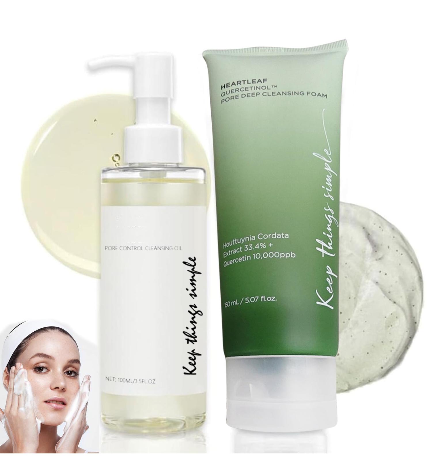 FunnAura 100 ml Cleansing Oil Mild 150 ml Face Foam Cleanser Pore Control Cleaning Oil for All Skin Types - Buy Online on SooperMarket.com