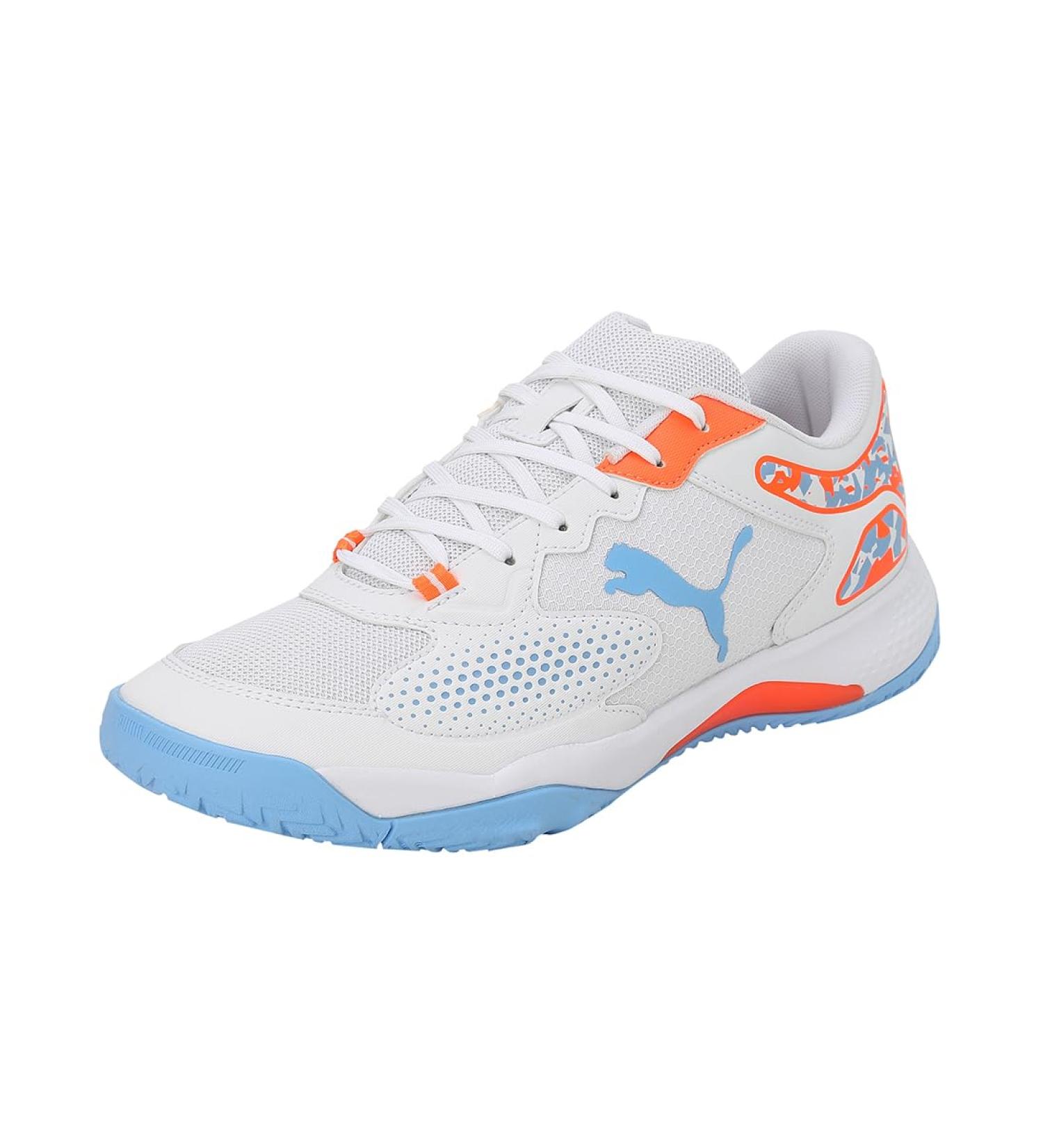 PUMA Unisex Solarcourt Rct Tennis Shoe - Size 42 EU | White Black & Light Blue | International Shipping Available - Buy Online on SooperMarket.com