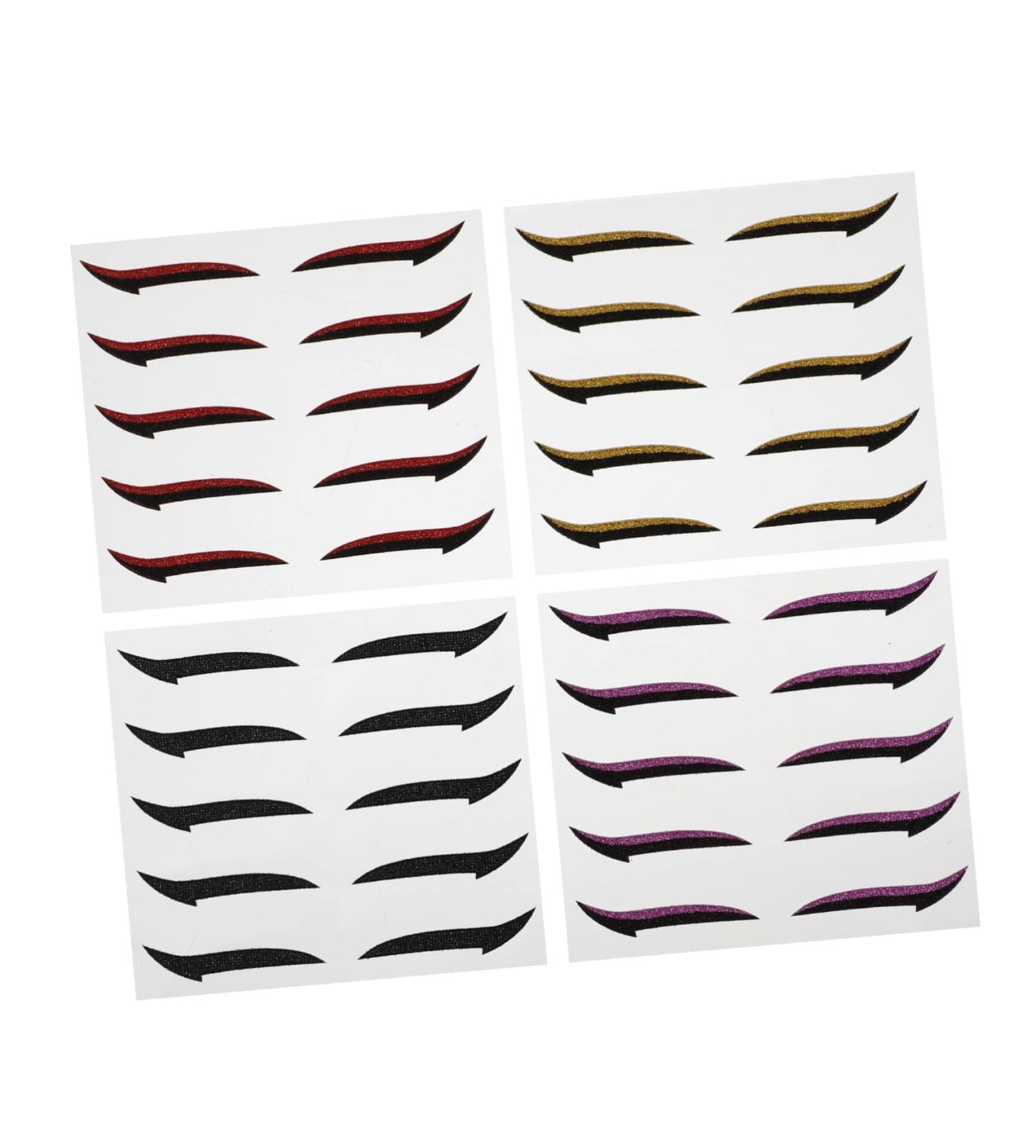 WOFASHPURET Double Sided Eyelid 20 pairs Red Makeup Eye Charming Eyelid Gold Eyeliner Black Purple Tapes Eyeshadow Shiny Double - Buy Online on SooperMarket.com