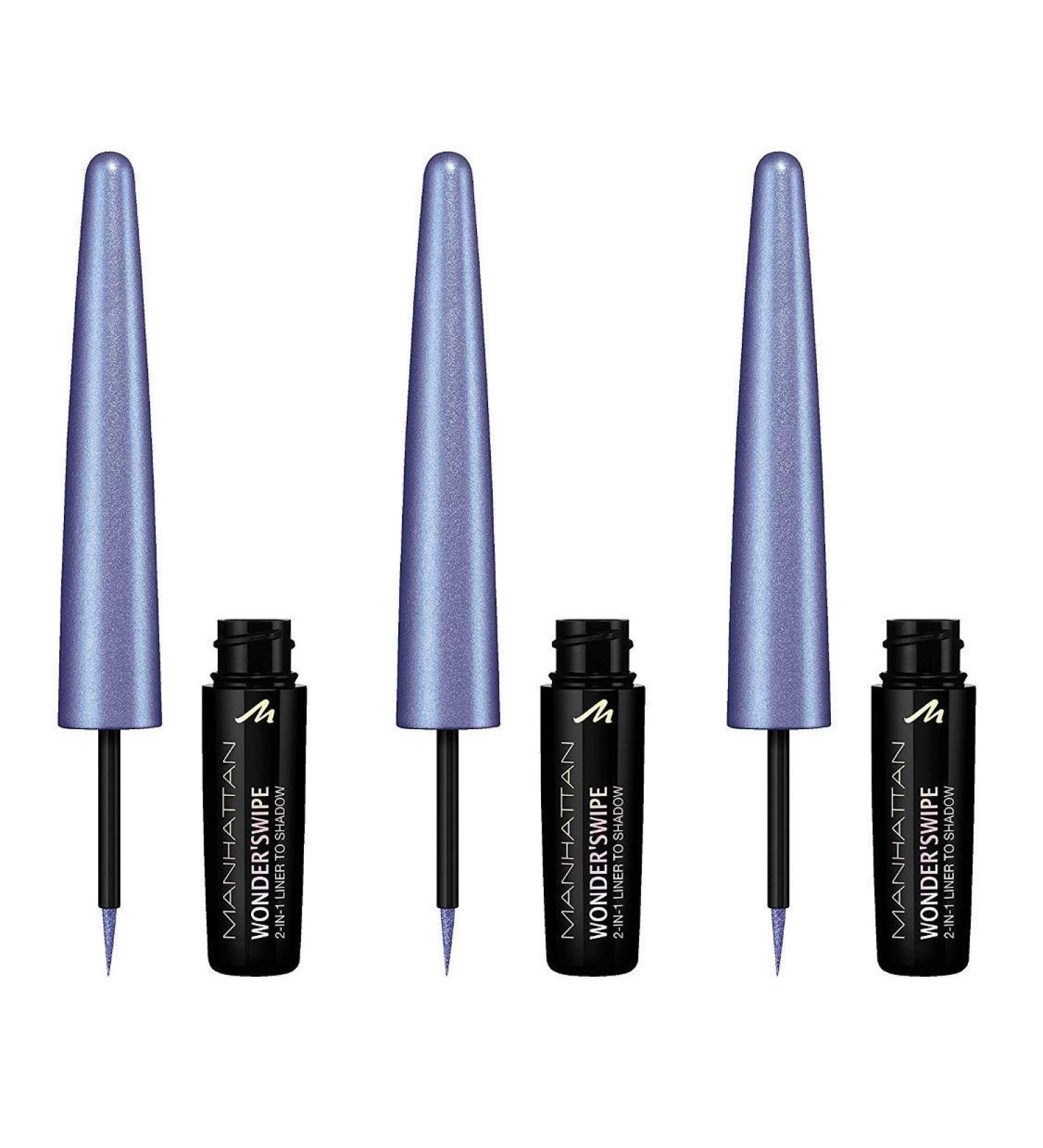 Manhattan Wonder'swipe 2-in-1 Shimmering Eyeliner & Eye Shadow Color 400 Crave Me (Purple) - Pack of 3 (3 x 1.7 ml) | International Shipping Available - Buy Online on SooperMarket.com