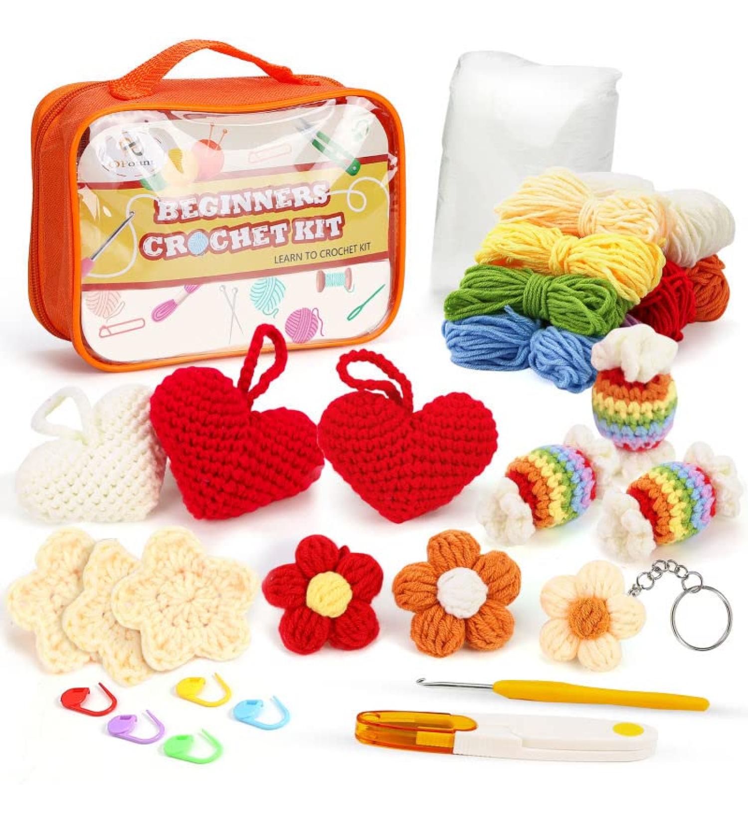 OPOUNT Crochet Kit for Beginners - 12 Simple Crochet Keychains, Step-by-Step Instruction (Patent Product) - Buy Online on SooperMarket.com