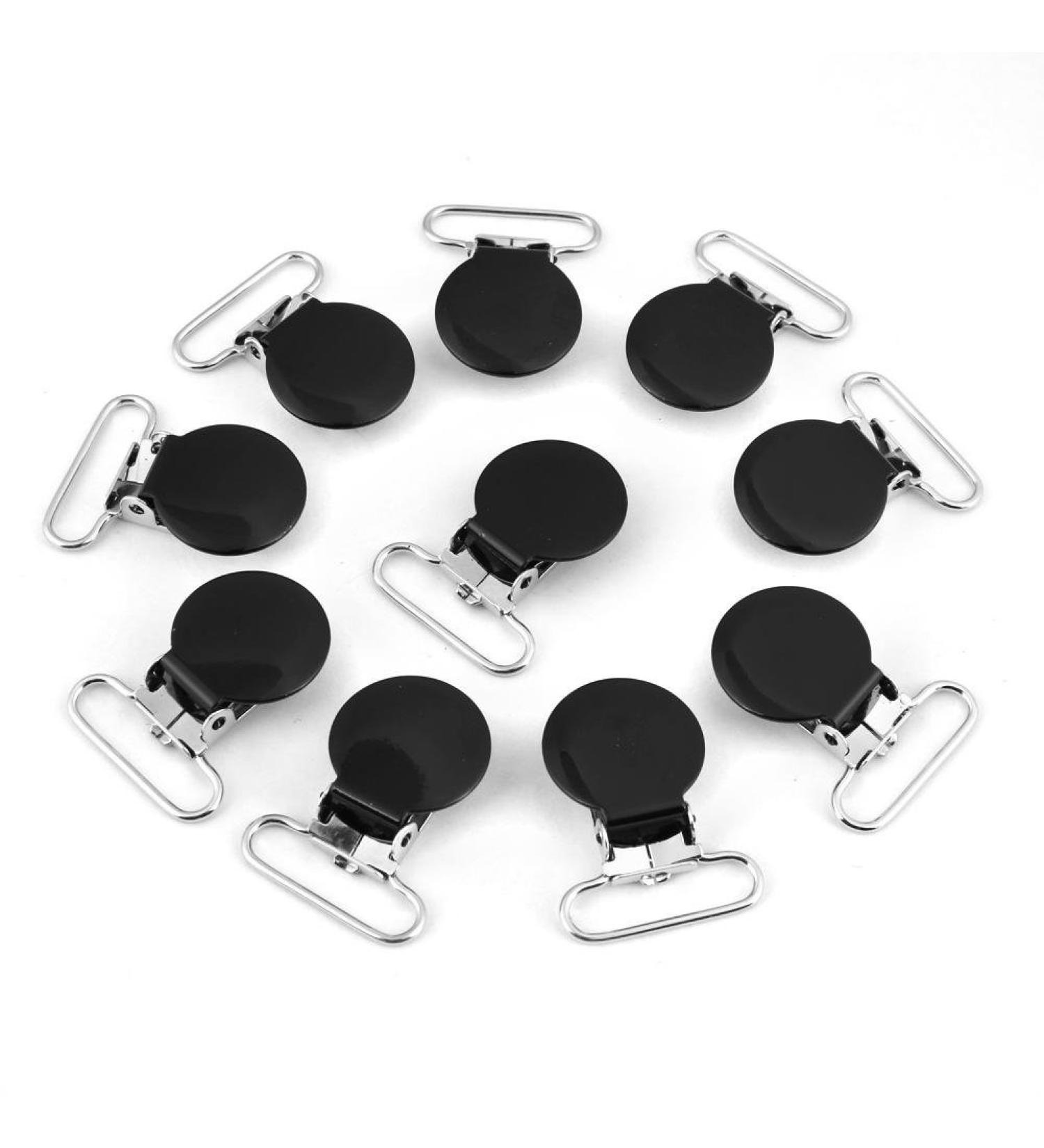 Hzyyier 10-Pack Metal Round Pacifier Clips - Black Toy & Pacifier Holders for DIY Projects | International Shipping Available - Buy Online on SooperMarket.com