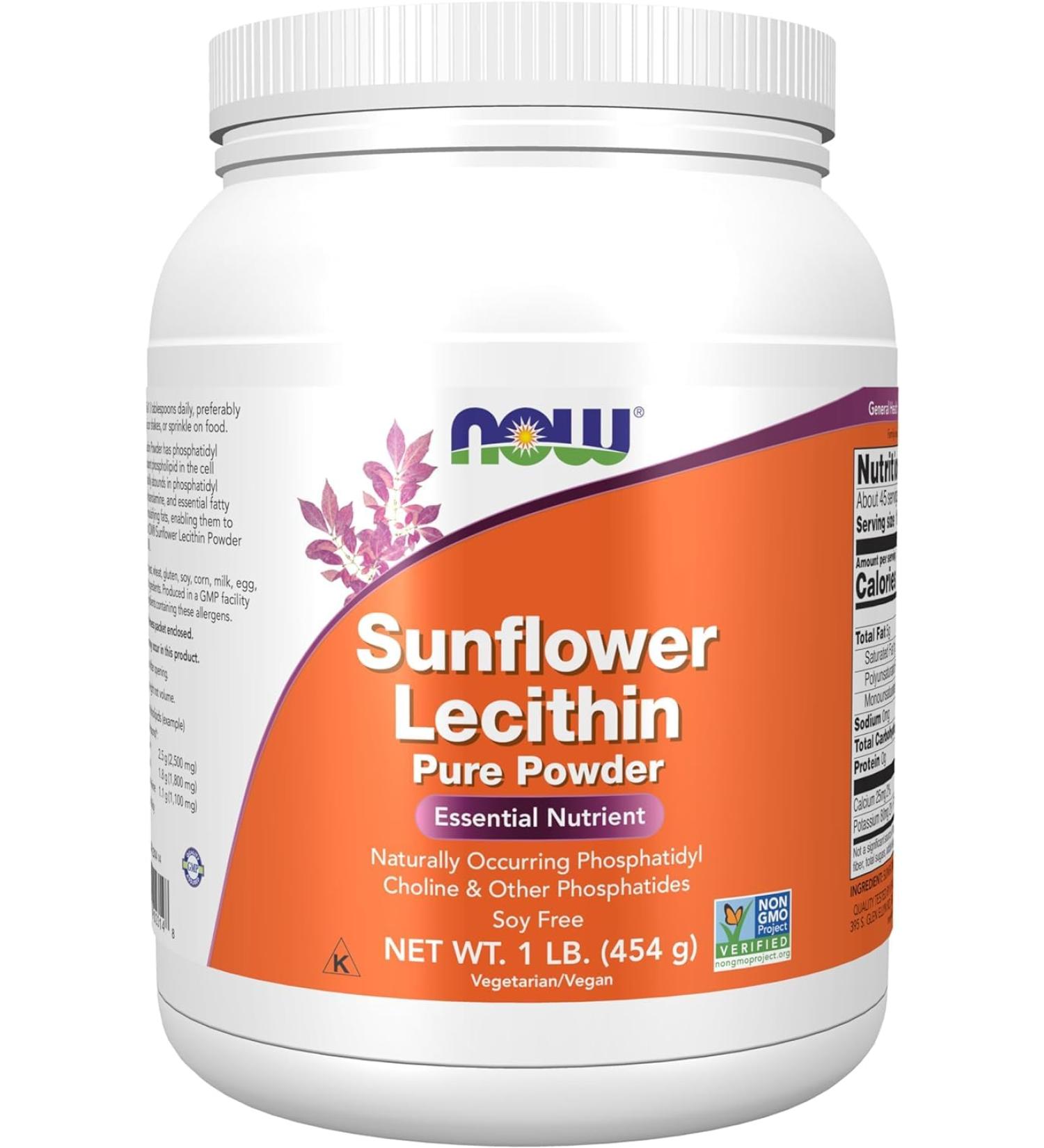 Sunflower Lecithin with Naturally Occurring Phosphatidyl Choline and Other Phosphatides Powder 454 g - Buy Online on SooperMarket.com