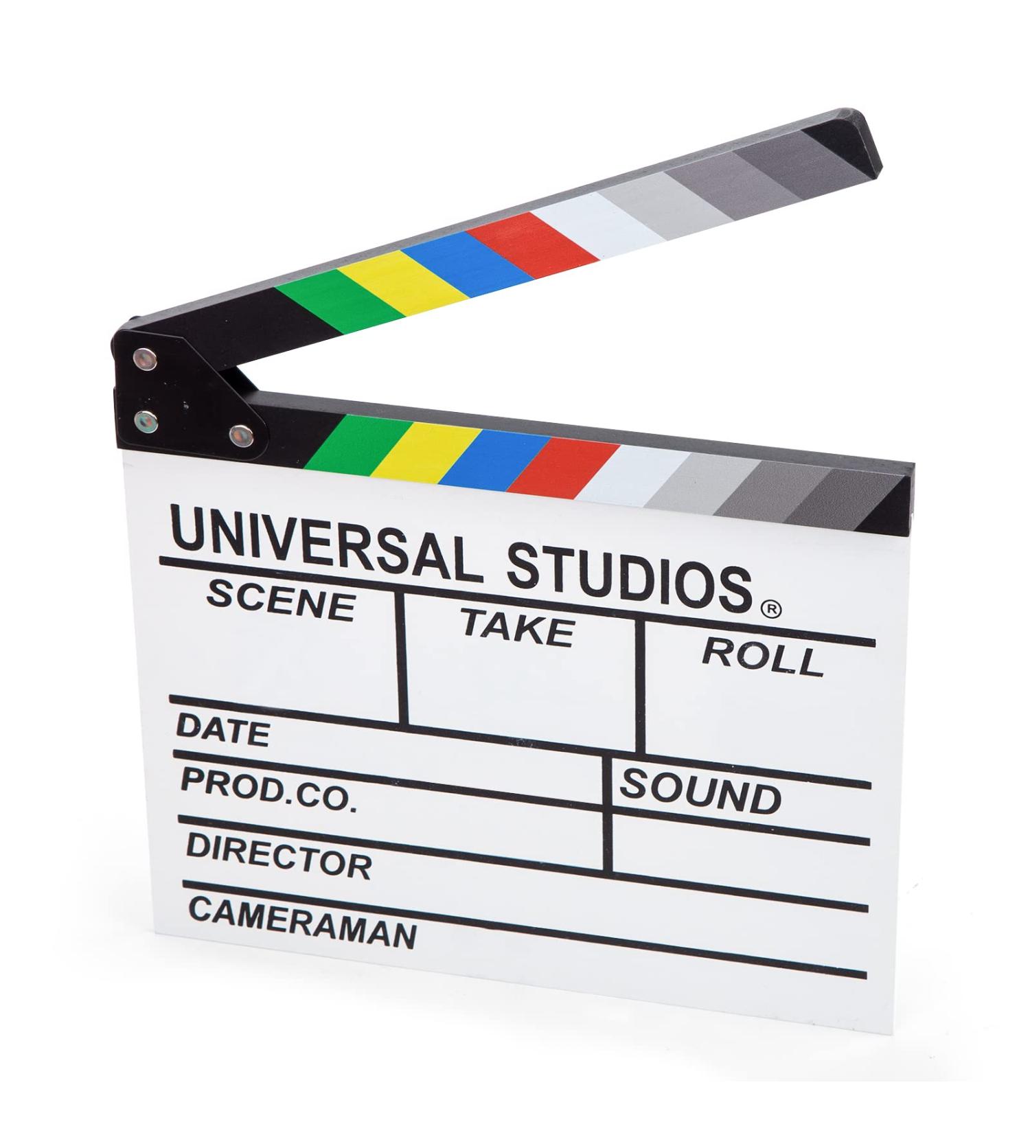 MCPINKY White Wooden Clapper Board - Rainbow Film Slate for Director Props - Buy Online on SooperMarket.com