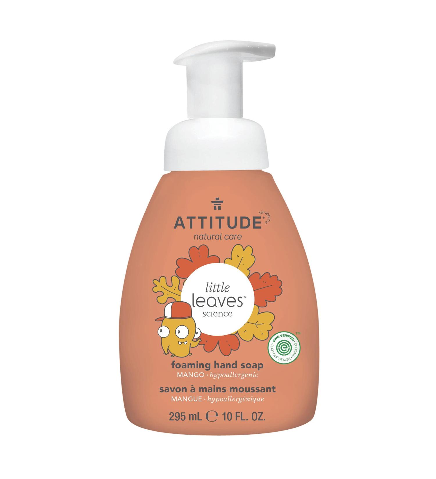 ATTITUDE Little Leaves Mango Foaming Hand Soap - 10 fl oz (295 ml) - Eco-Friendly & Gentle Formula - Buy Online on SooperMarket.com