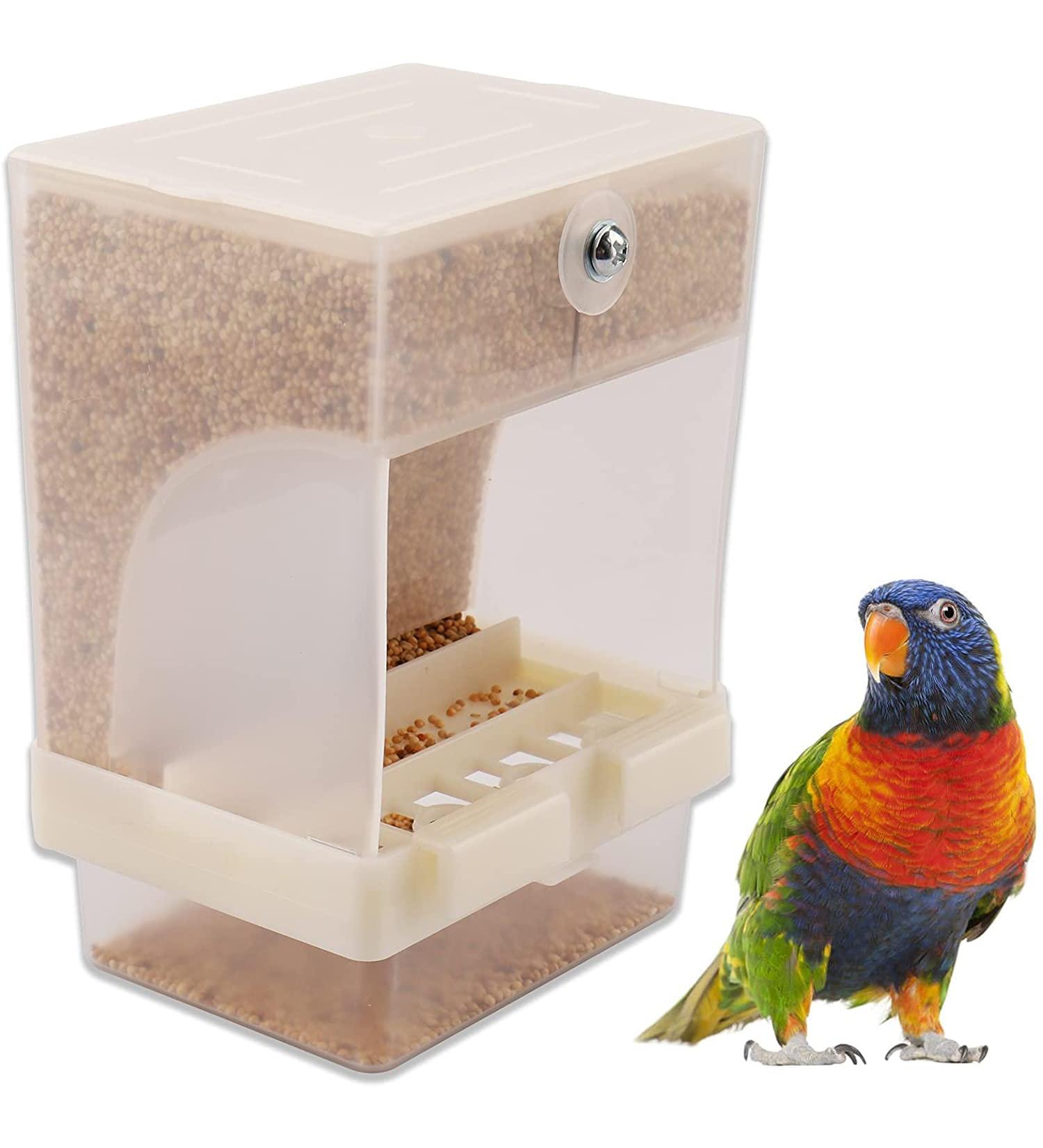 Automatic No-Mess Bird Feeder for Small and Medium Parrots - Seed Feeder Cage Accessory - Buy Online on SooperMarket.com