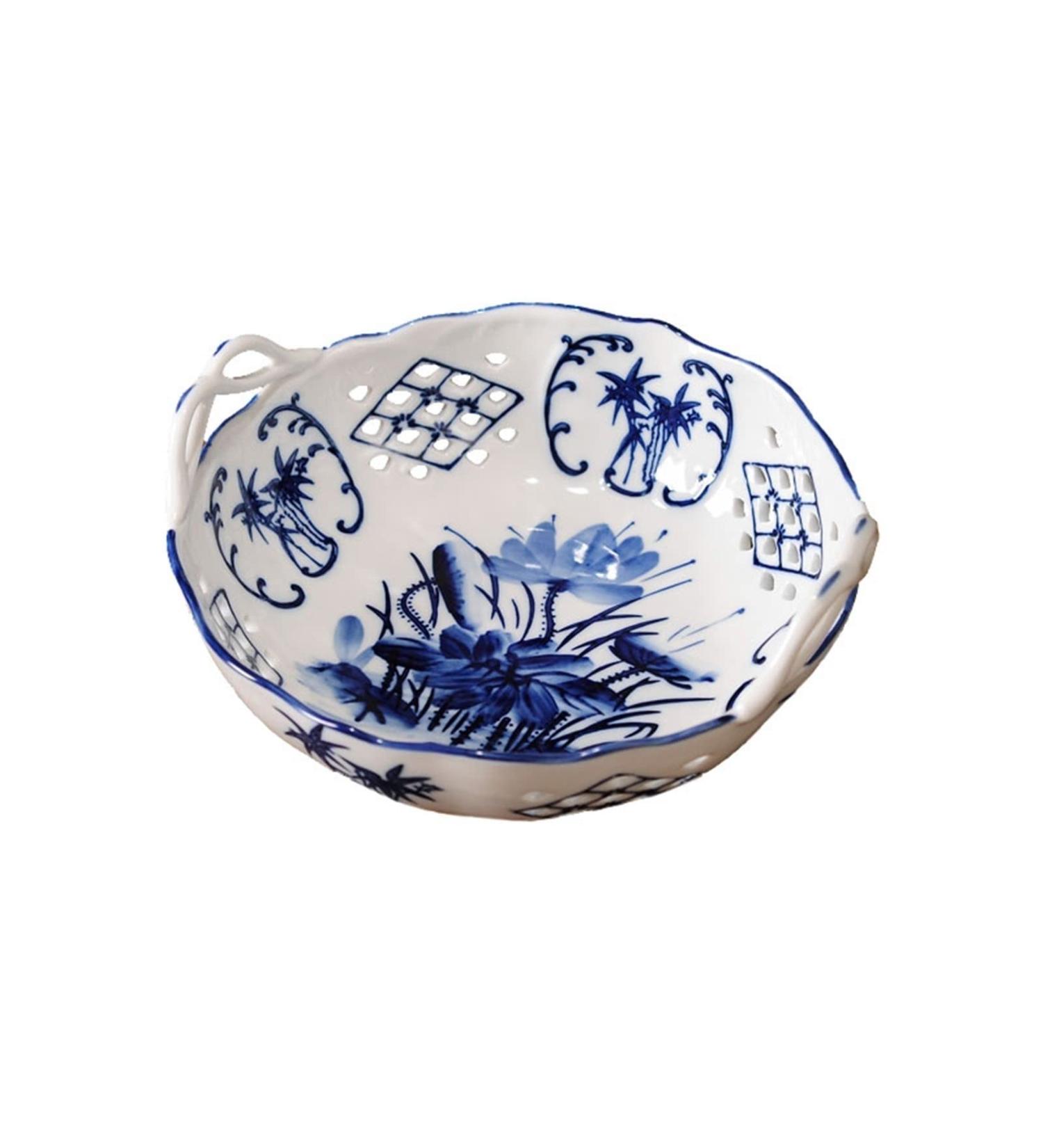 Fruit Basket Bowl Fruit Plate Home Round Ceramic Fruit Bowl Living Room Dining Room Kitchen Desktop Porcelain Fruit Dish Hollow Candy Bowl Fruit Bowls (Color : B) - Buy Online on SooperMarket.com