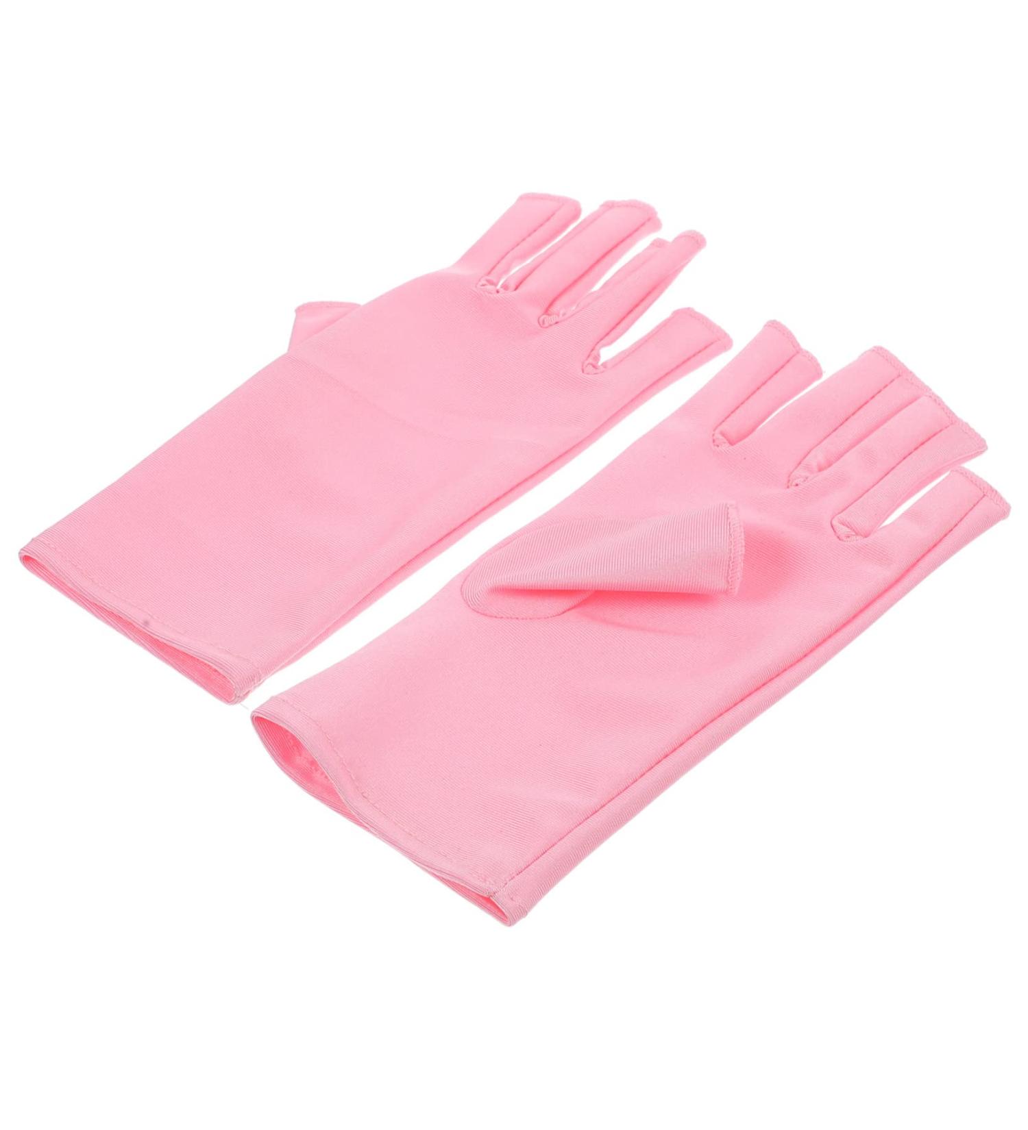 Mikinona UV NAIL GLOVES 1 Pair Nail Gloves Protective Gloves Nail Art Uv Gloves Nails Gel Nail Uv Gloves Gel for Nails Nail Fingerless Mittens Spandex Nail Polish Sun Protection Pink - Buy Online on SooperMarket.com