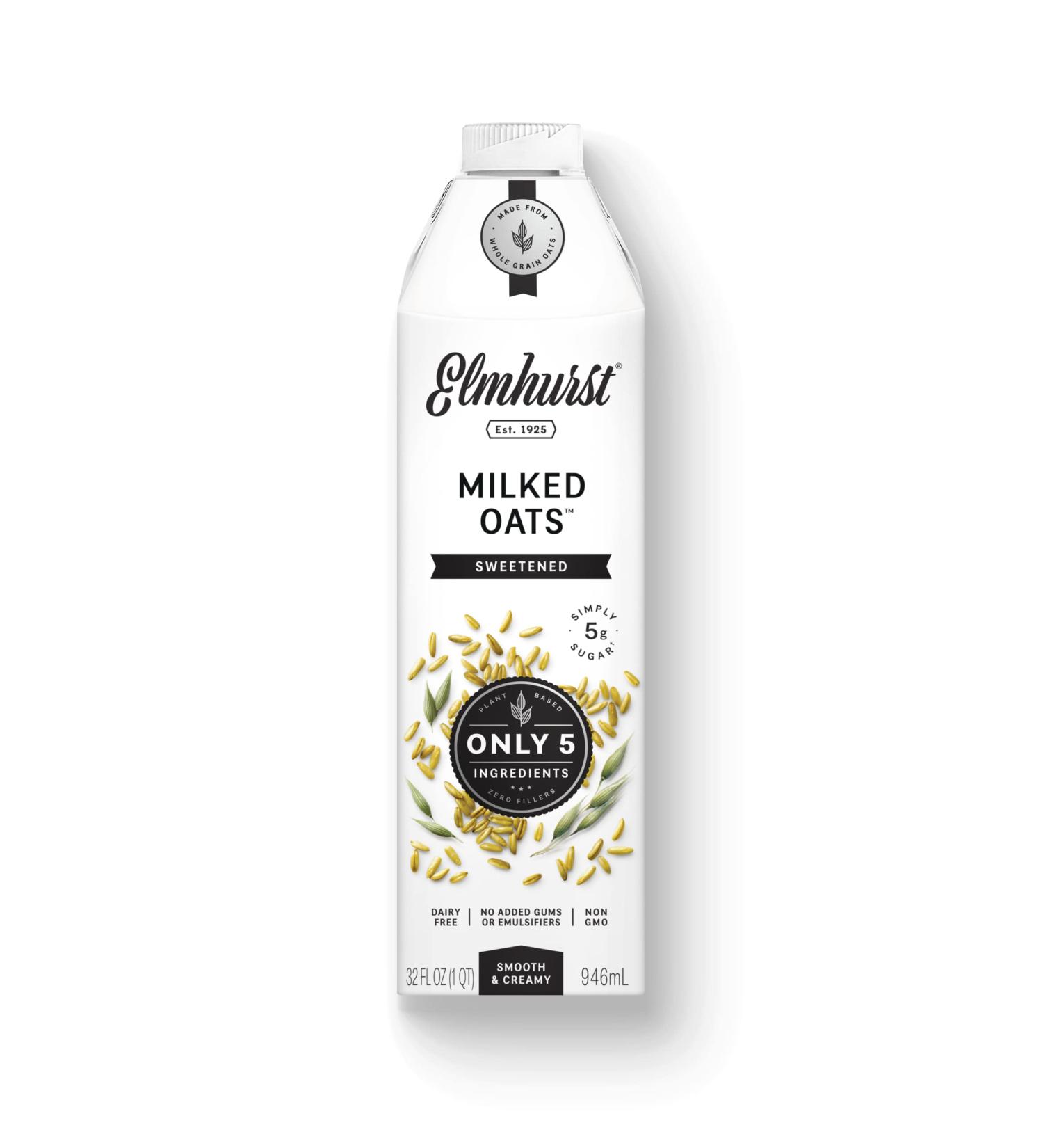 Elmhurst 1925 Sweetened Oat Milk - Dairy Free & Vegan - 32oz (Pack of 6) - Buy Online on SooperMarket.com