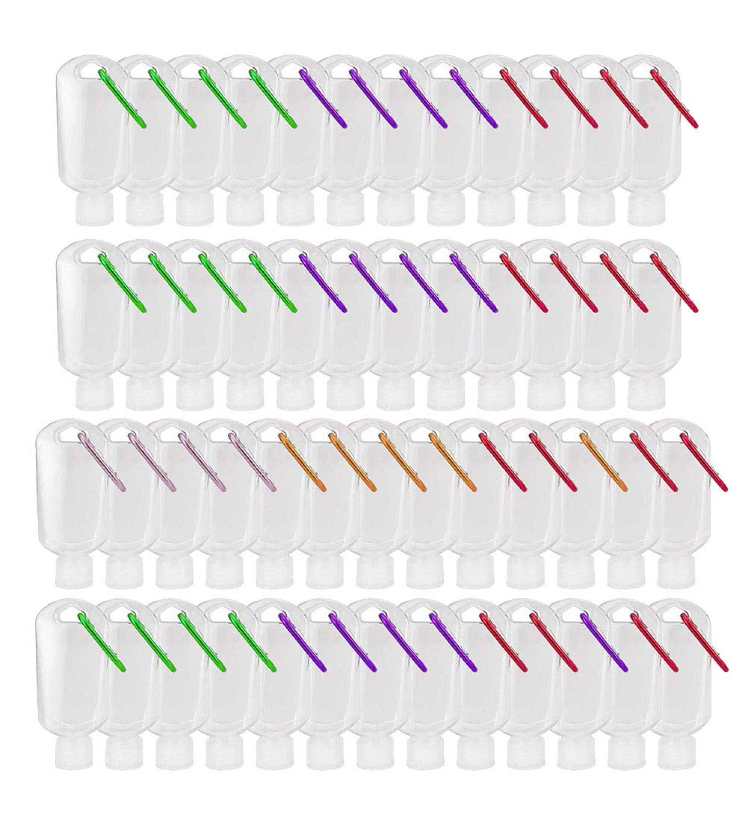 50 Pack 50ml Travel Plastic Keychain Bottles - Portable Leakproof Squeeze Containers for Lotion and Soap - Refillable Empty Bottles - $0.89/count - Buy Online on SooperMarket.com