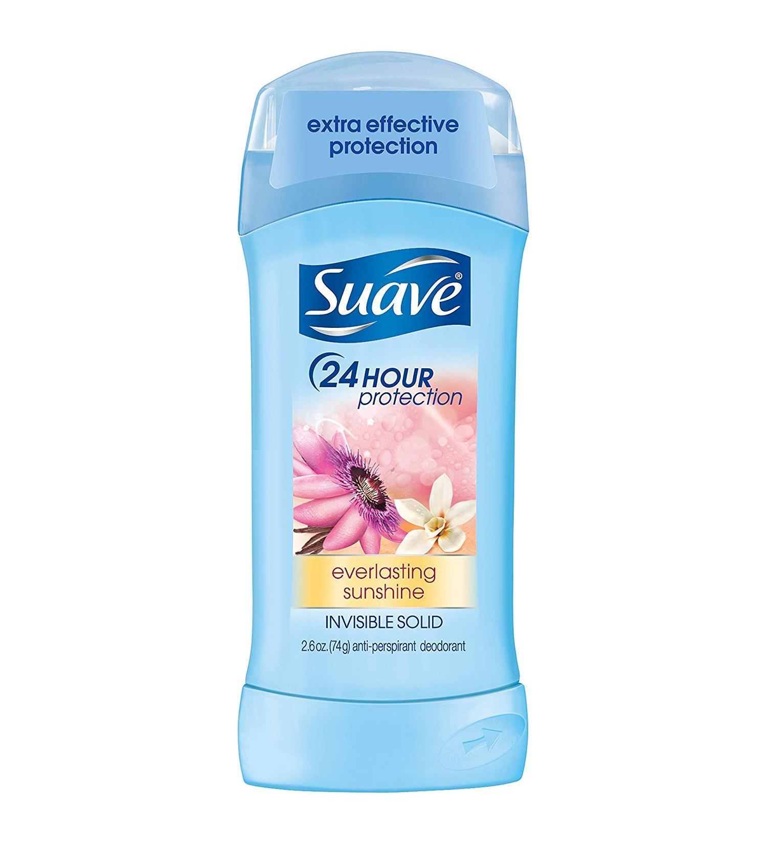 Suave Deodorant 2.6 Ounce 24Hr Everlast Sunshine Invis.Solid (76ml) (3 Pack)