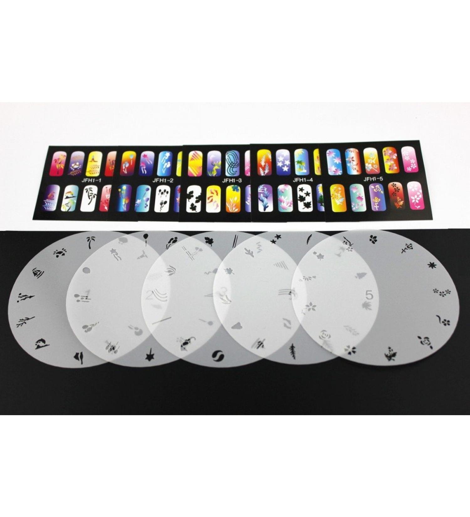 BUYTER Reusable Airbrush Nail Art Stencil - 5 PCS Random | Perfect for DIY Nail Designs - Buy Online on SooperMarket.com