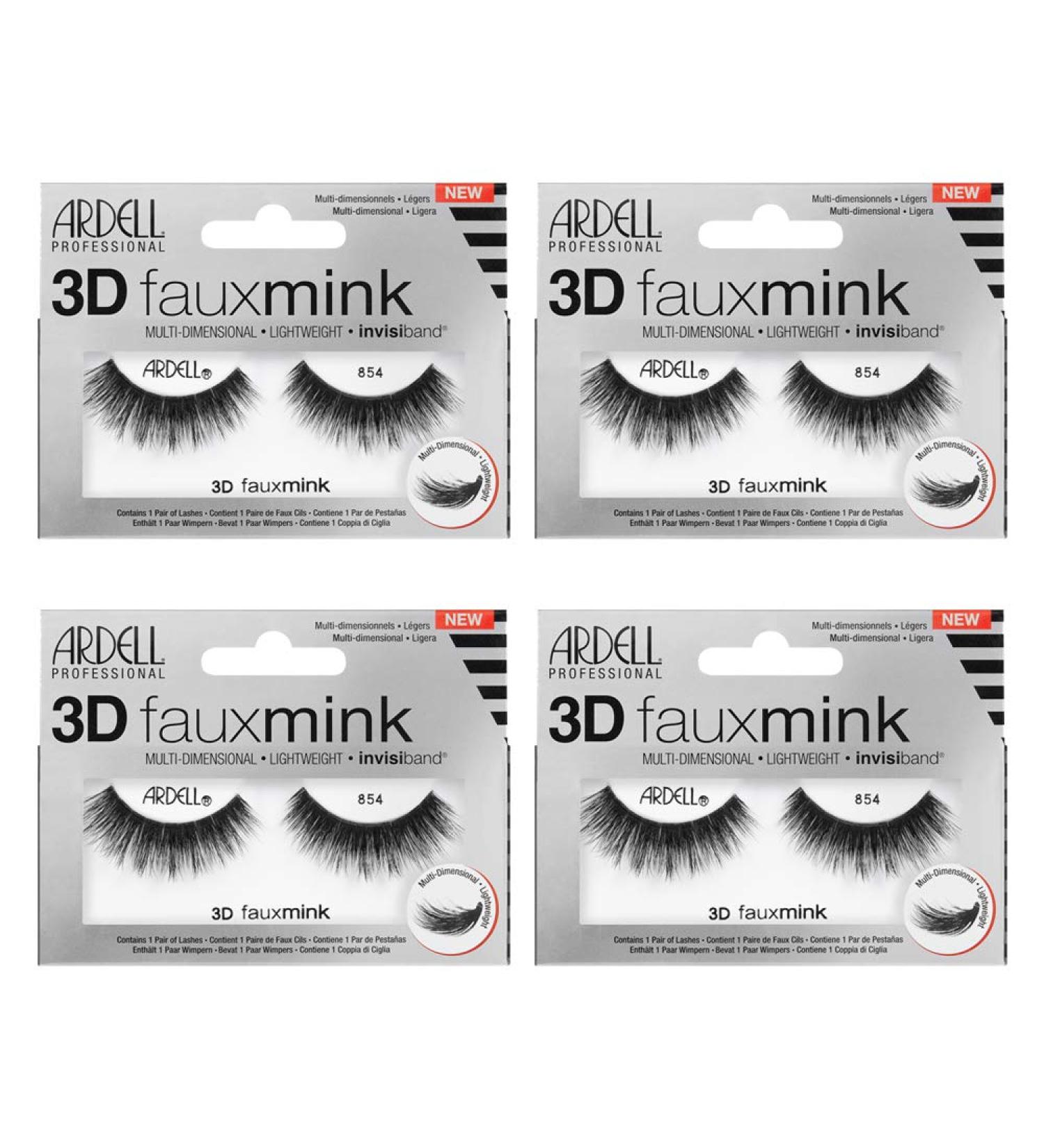 Ardell 3D Faux Mink 854 False Eyelashes - Pack of 4 Pairs - Buy Online on SooperMarket.com