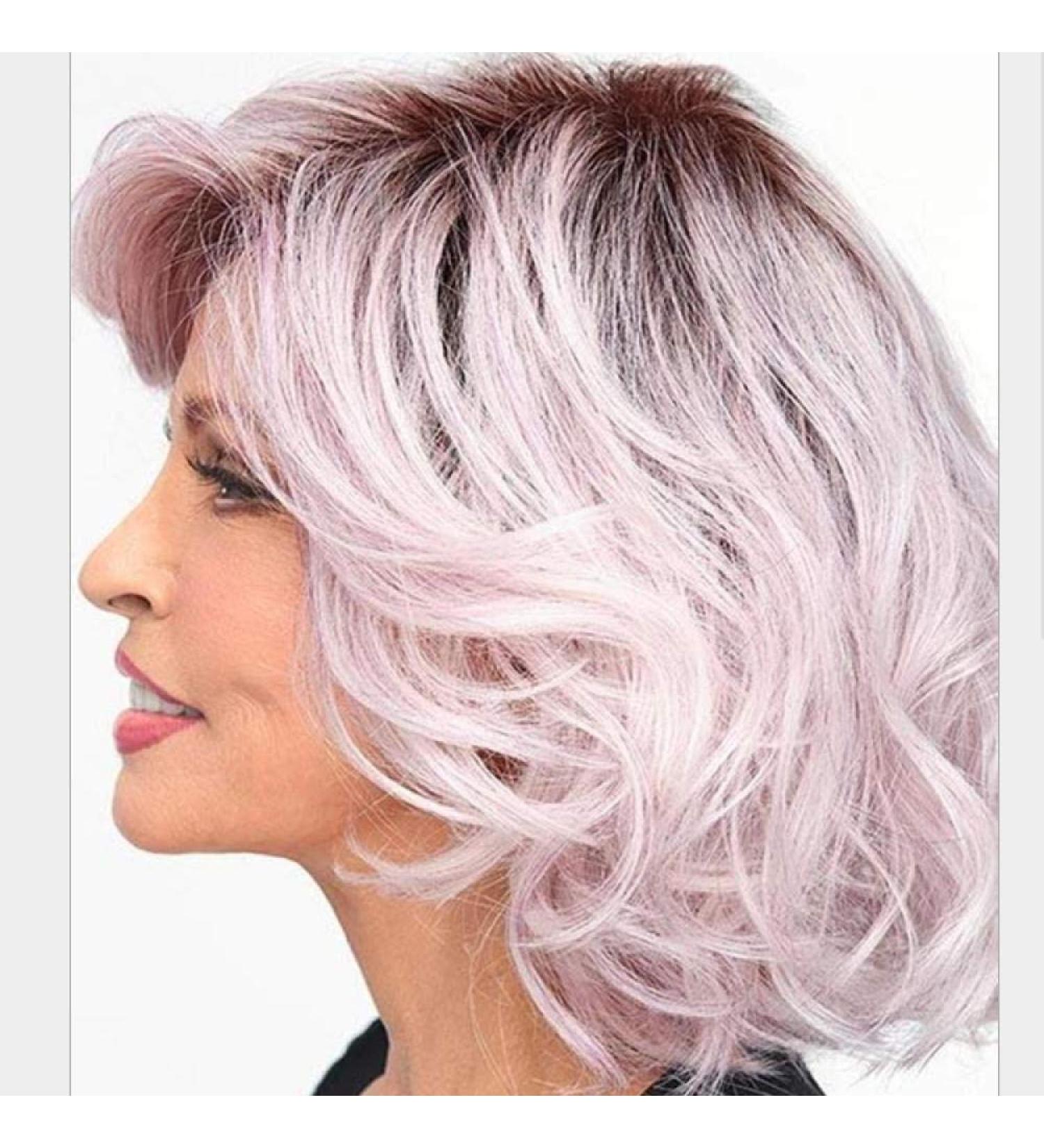 BGHJUE Pink Curly Lace Front Wig - Pre Plucked Human Hair for Black Women | Brazilian Remy Quality - Buy Online on SooperMarket.com