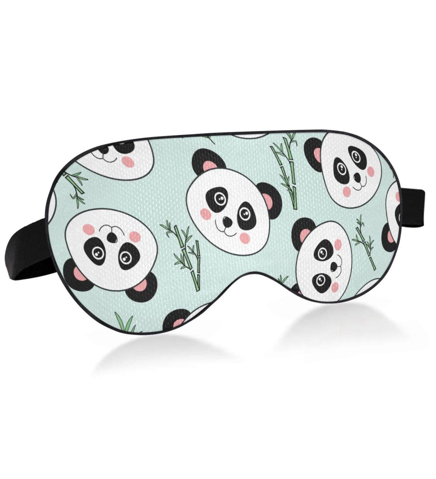 Haskirky Breathable Light Blocking Eye Mask for Adult Men and Women - Adjustable for Travel, Yoga, Meditation, and Deep Sleep - Panda Bears Design - Buy Online on SooperMarket.com