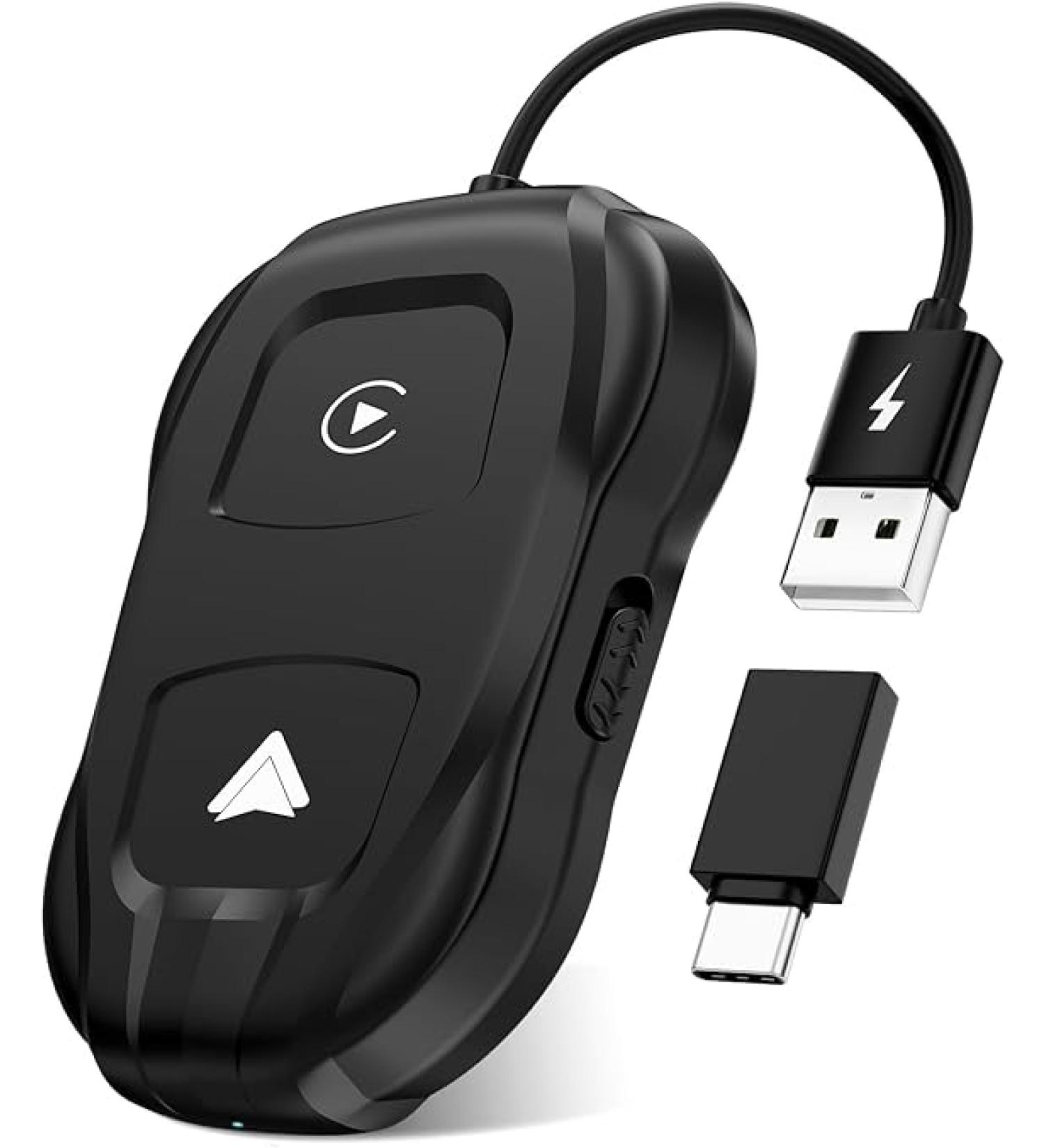 2024 Style Wireless Carplay/Android Auto Adapter | OEM Wired Conversion | USB A/C Compatible | Plug & Play Setup - Buy Online on SooperMarket.com