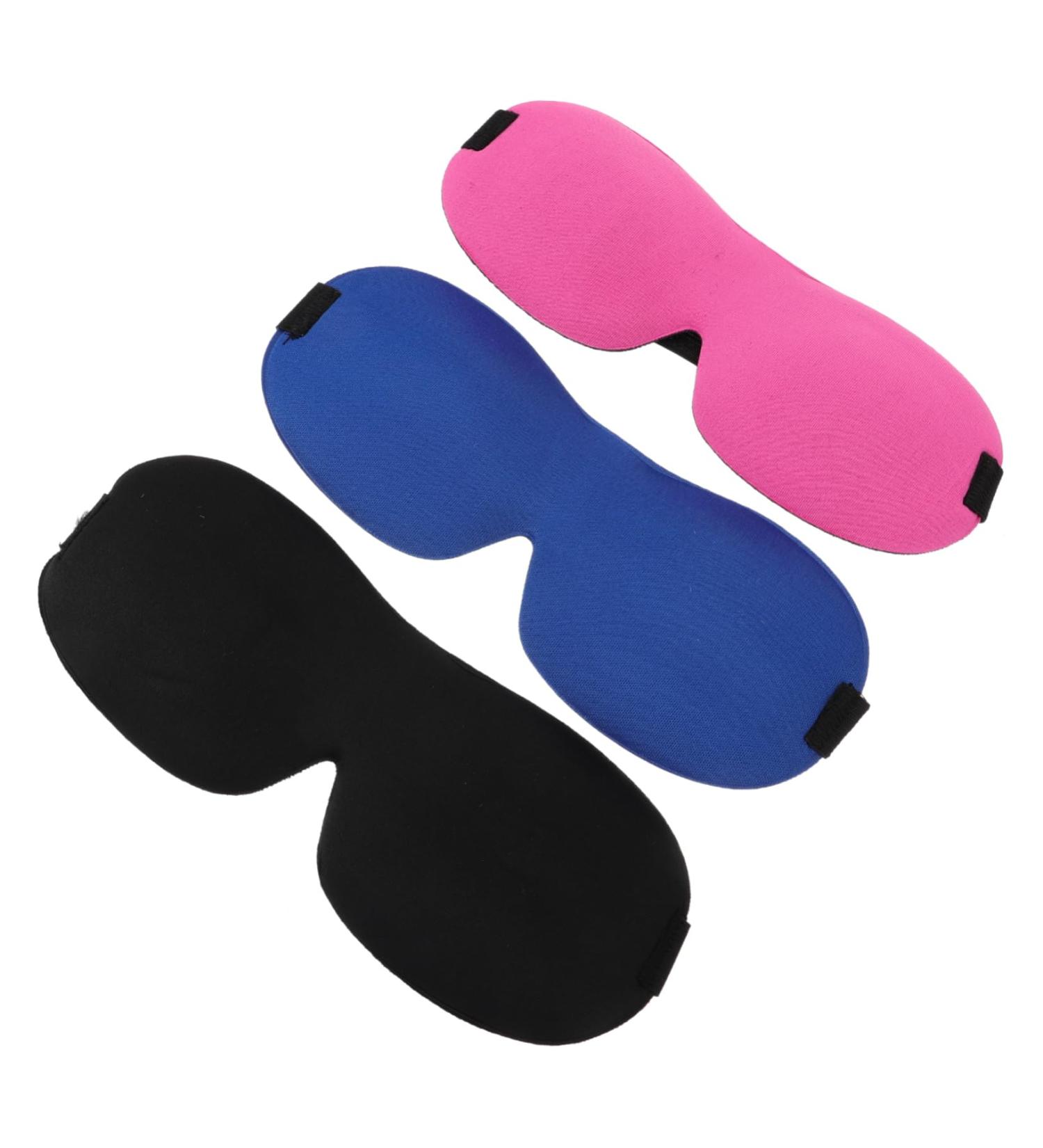 NOLITOY 3pcs 3D Sleep Mask Set | Travel Eye Shades & Blindfolds for Adults | Soft Silk Eye Masks & Elastic Comfort - Buy Online on SooperMarket.com