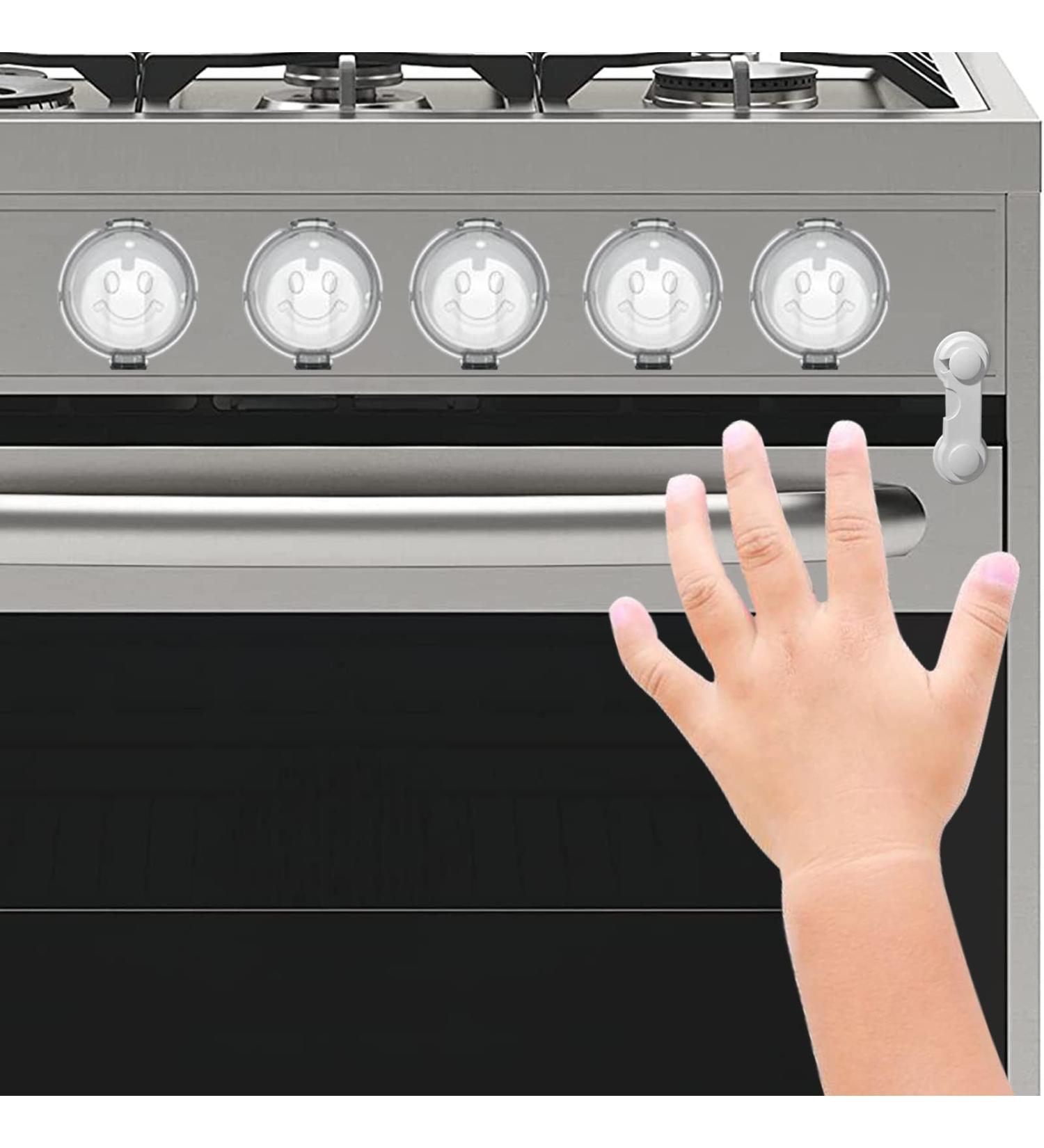 Child Safety Stove Knob Covers (5+1 Pack) - Large Gas Stove Knob Locks for Kids Protection - Buy Online on SooperMarket.com