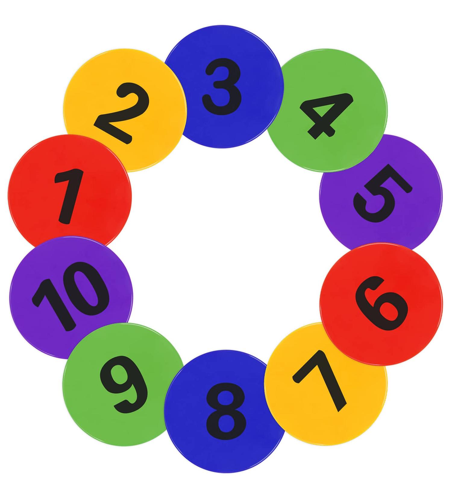 9 Numbered Spot Markers - Non-slip Poly Spots for Sports & Activities - Buy Online on SooperMarket.com