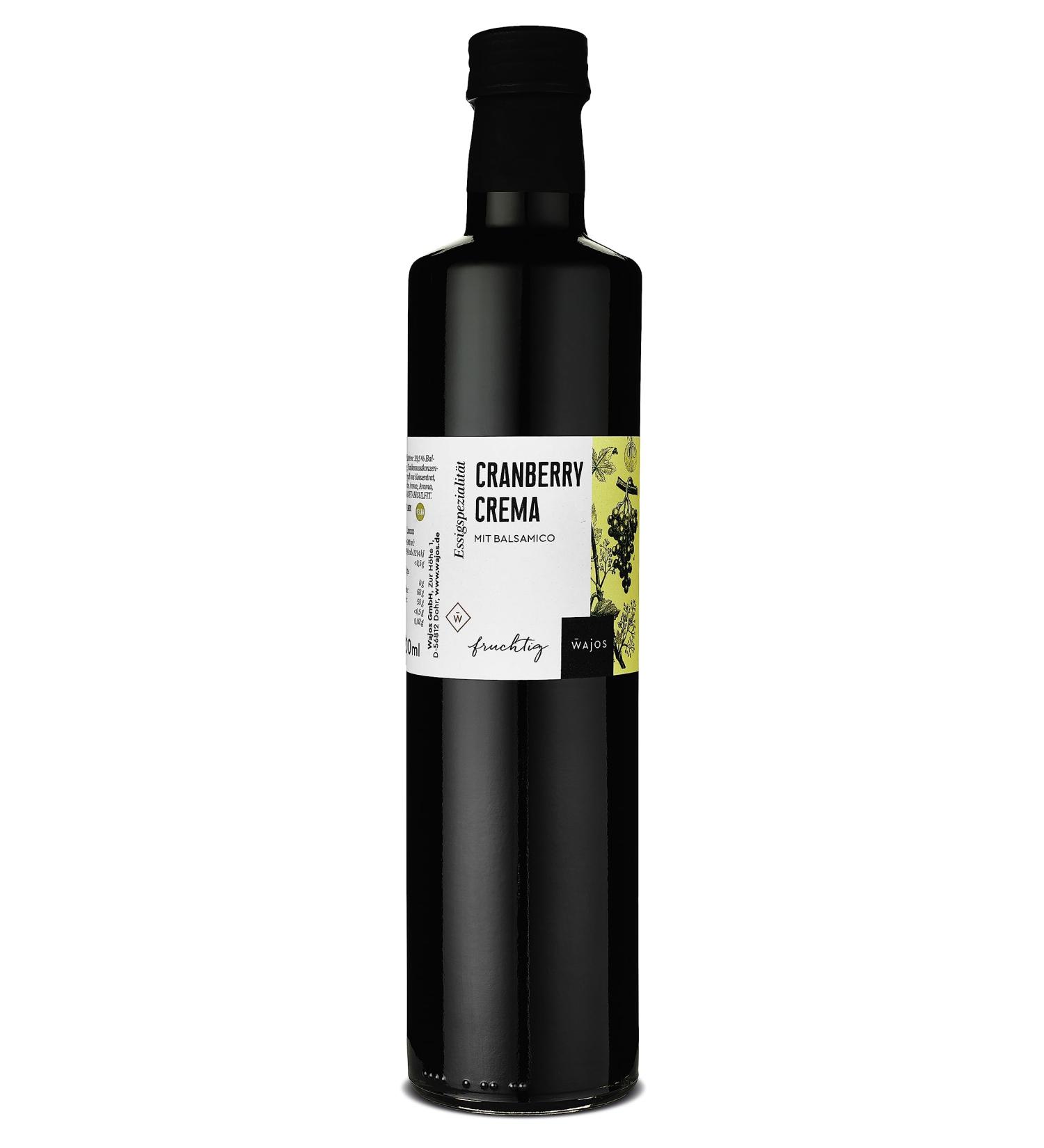 WAJOS Cranberry Crema with Aceto Balsamico di Modena - 500 ml Vinegar Preparation (3% Acid) | International Shipping Available - Buy Online on SooperMarket.com