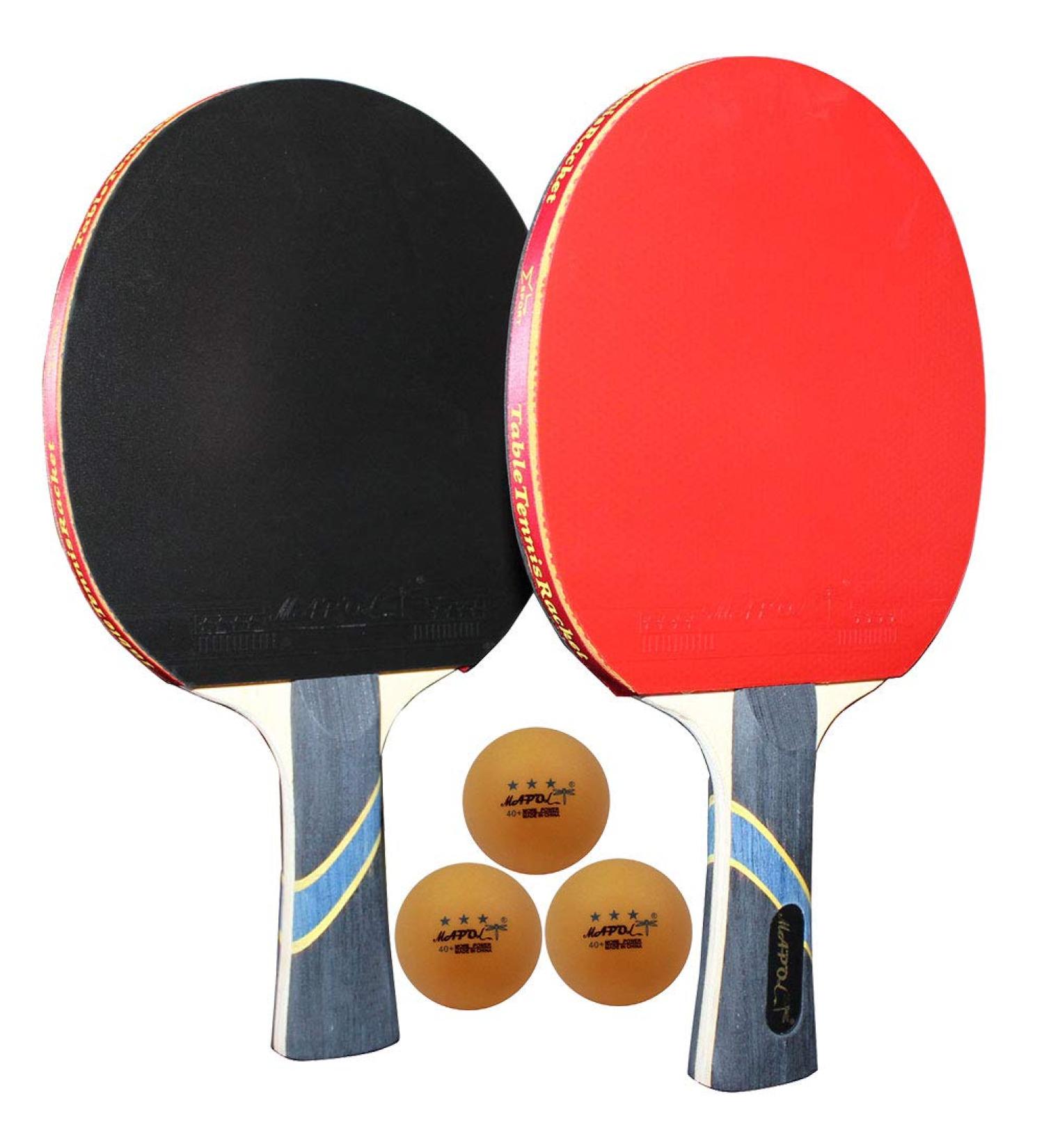 MAPOL 2 Pack 4 Star Professional Ping Pong Paddle Set with Carry Case - Advanced Training Table Tennis Rackets - Buy Online on SooperMarket.com