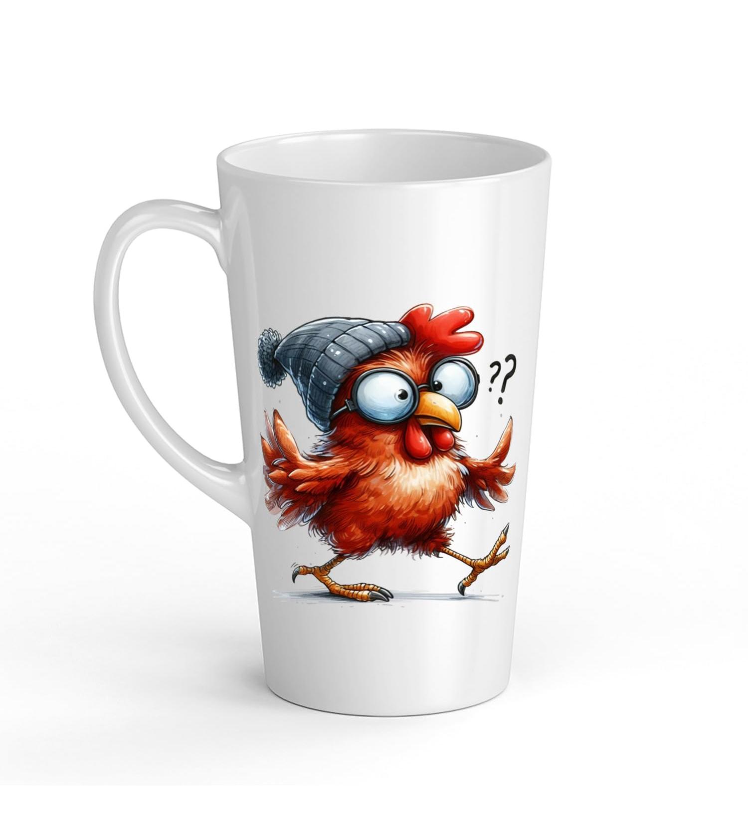 White Ceramic Kids Chicken Mug - Large 483 ml Perfect for Hot Chocolate or Milk Fun and Easy to Use