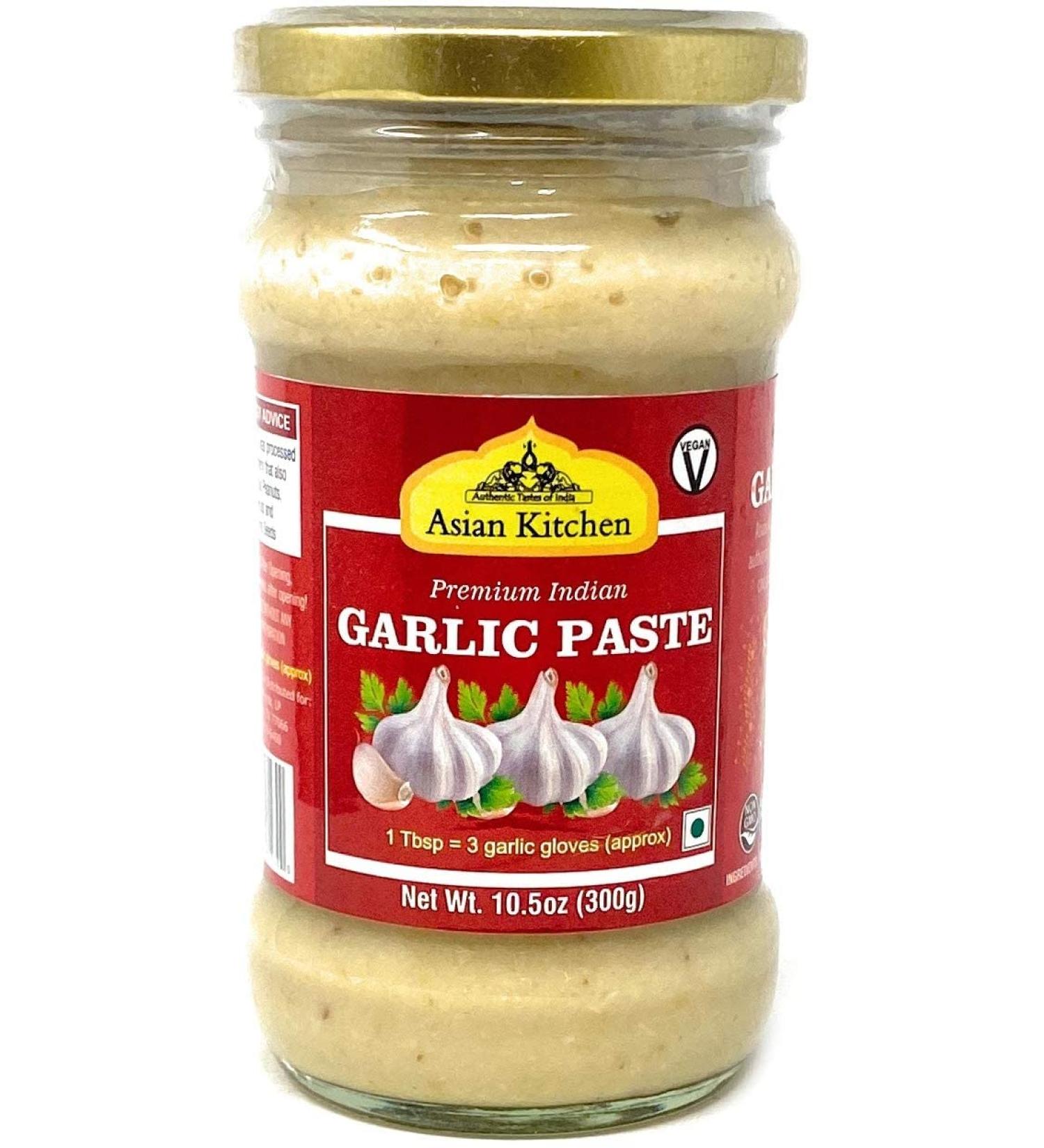 Authentic Asian Kitchen Garlic Cooking Paste 10.5oz - Vegan, Gluten Free, Non-GMO - Indian Origin | 300g Glass Jar - Buy Online on SooperMarket.com