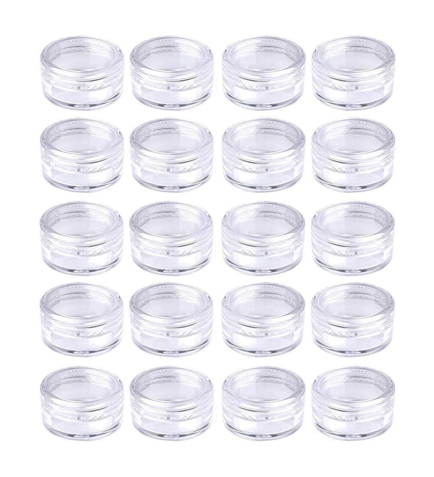 Desenda 5ml Clear Round Travel Sample Jar Pots - 20 Pieces for Women - Creams and Make-up Sample Containers - Buy Online on SooperMarket.com