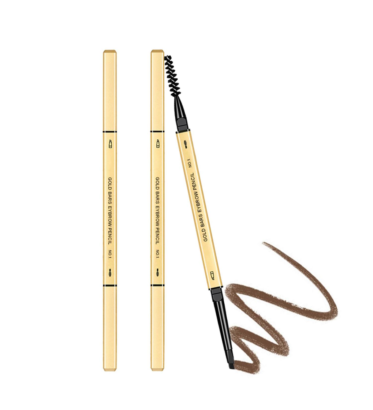 Dual-Sided Eyebrow Pencil - Fine Tip, Rapid Brow, Sweatproof, with Brow Combs - 03# Brown (2 Pcs) - Buy Online on SooperMarket.com
