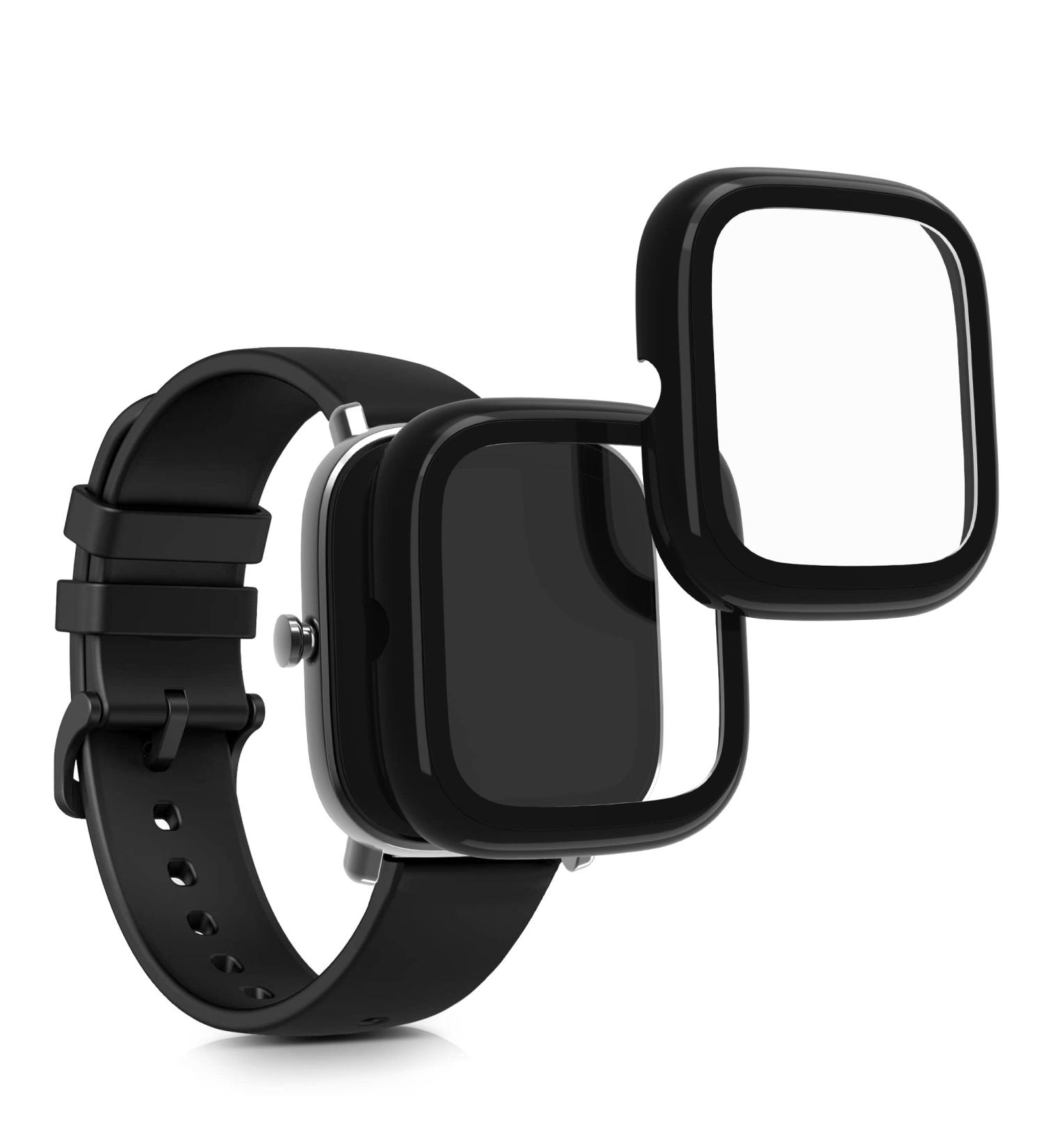 kwmobile Cover Set for Huami Amazfit GTS 2 Mini - Tempered Glass and Plastic Frame - Black (2 Pack) - Buy Online on SooperMarket.com