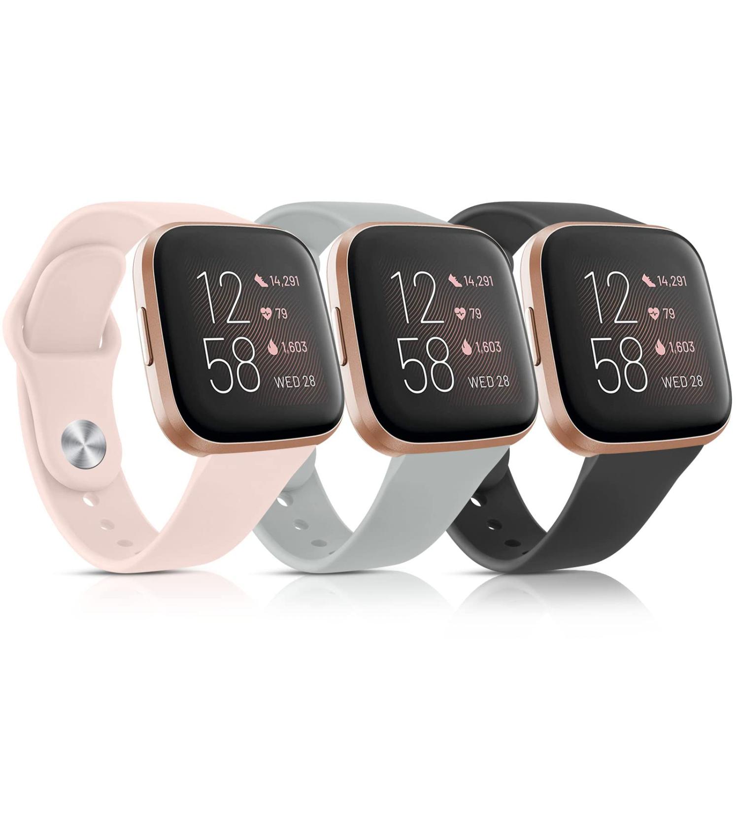 3 Pack Silicone Bands Compatible with Fitbit Versa 2 Bands for Women Men  Soft Breathable Sport Replacement Wristbands for Fitbit Versa 2 / Fitbit Versa/Versa Lite/Versa SE Black/Pink Sand/Grey - Buy Online on SooperMarket.com