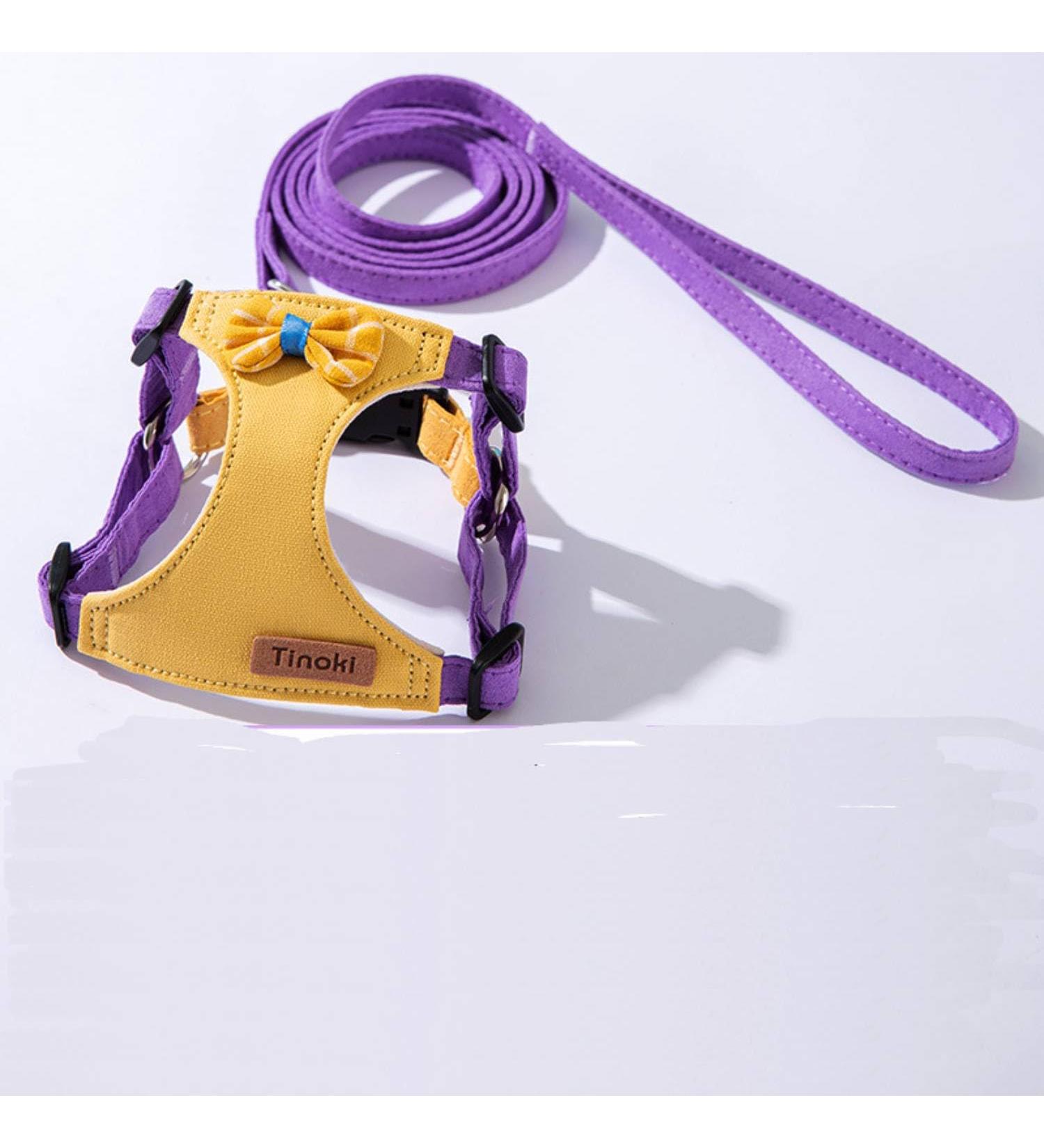 Fueegue Cat Harness with Leash Escape Proof Adjustable Soft for Cats and Dogs Puppy Harness Purple M