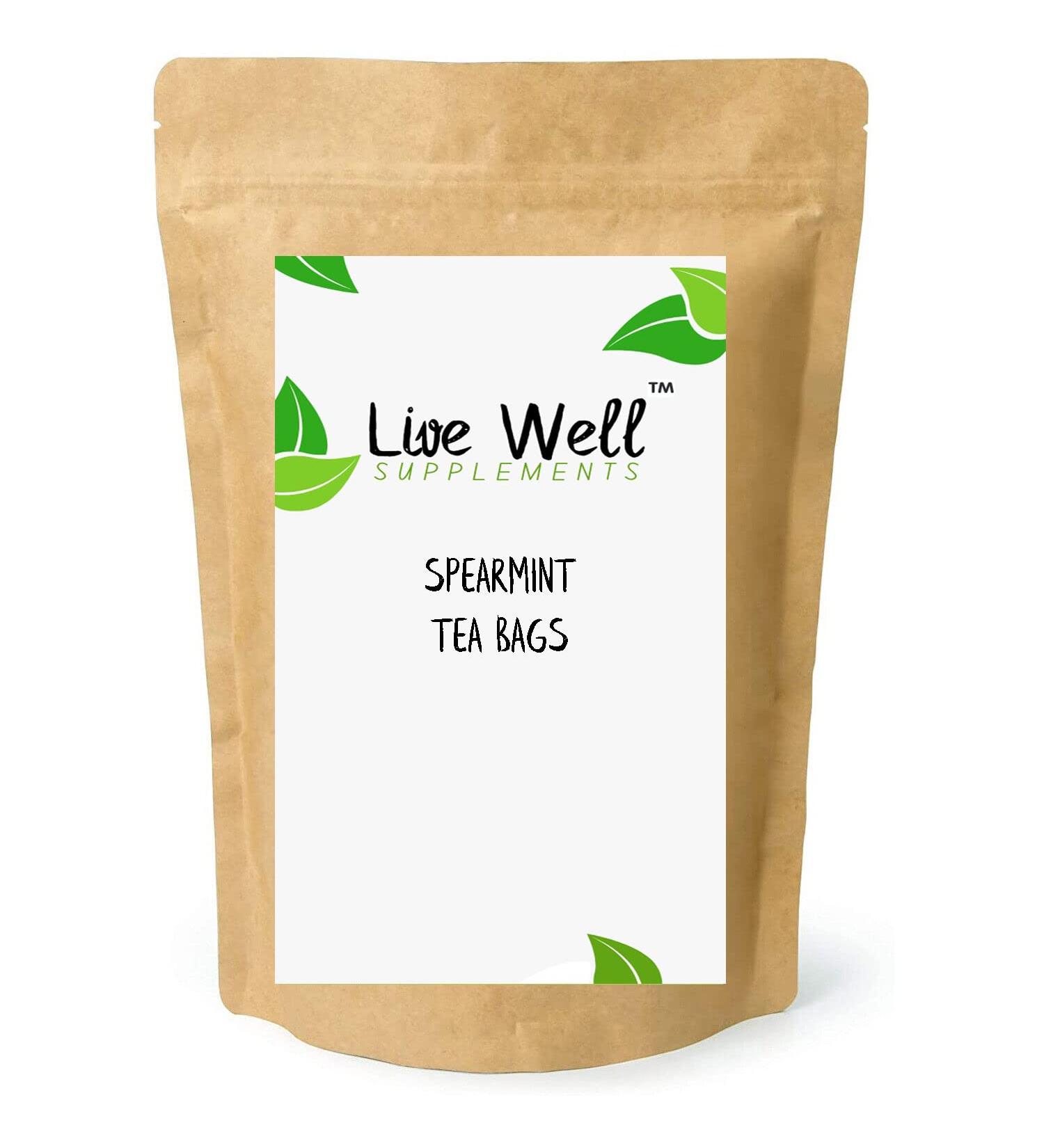 Live Well Supplements Spearmint Tea Bags Helps With Digestion Nausea Etc... (10 Tea Bags) 20-30 Cups - Buy Online on SooperMarket.com