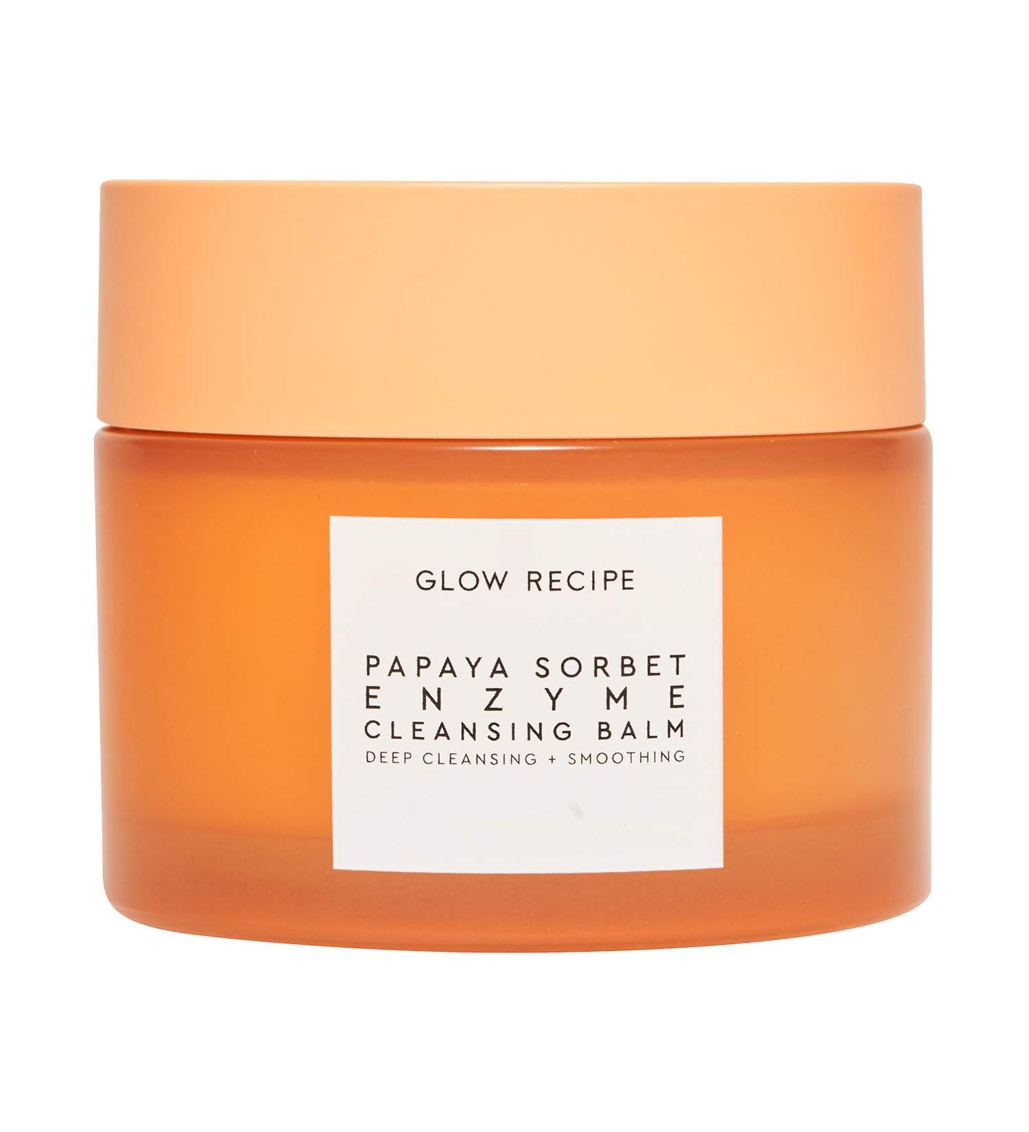Glow Recipe Papaya Sorbet Enzyme Cleansing Balm 100ml - Facial Exfoliator & Makeup Remover with Papaya Seed Oil, Blueberry Extract & Apricot Kernel Oil - Buy Online on SooperMarket.com