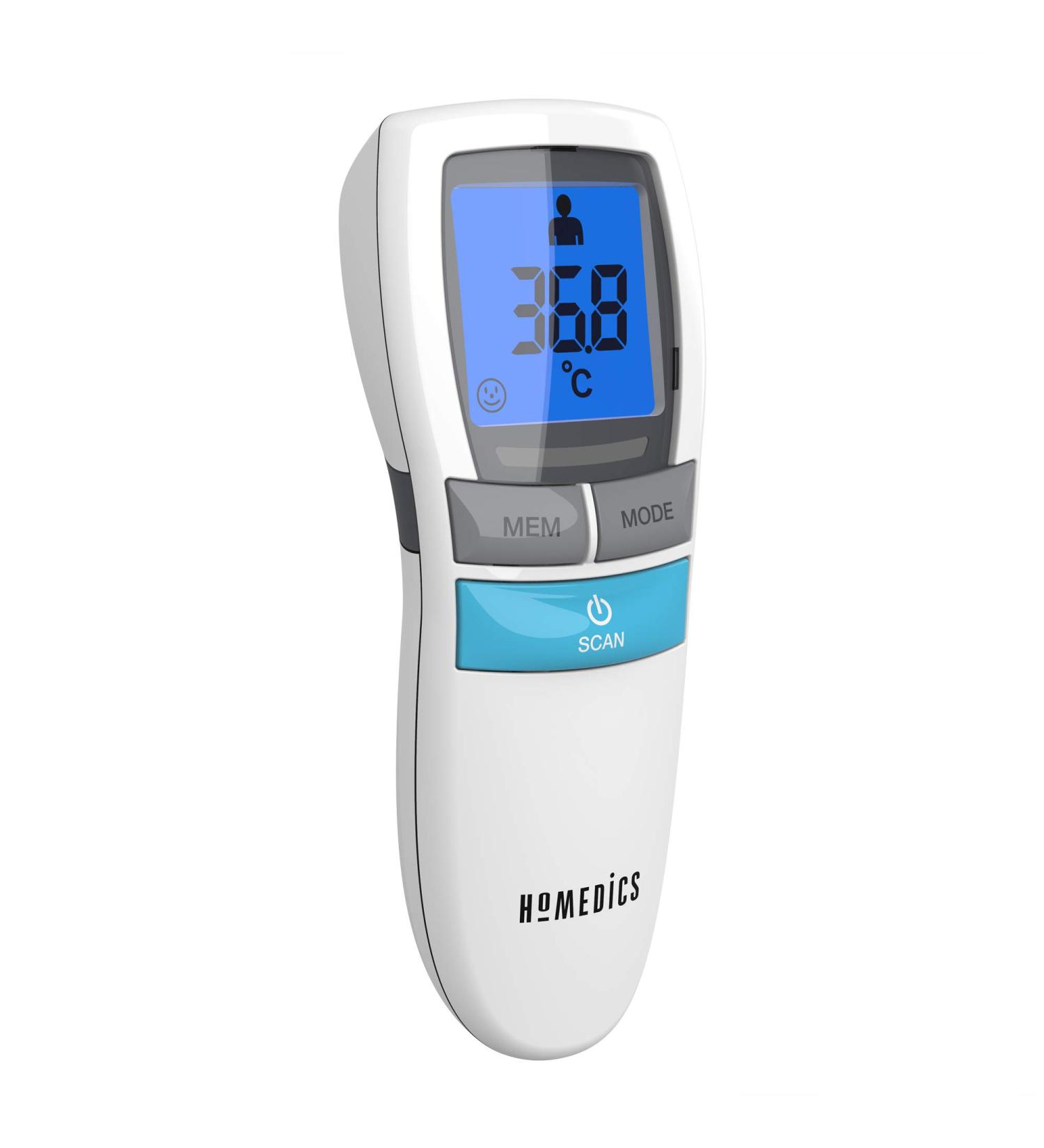 HoMedics No Touch Infrared Thermometer - Non-Contact Forehead Temperature Reader | Instant Measurement, LCD Display, Fever Alarm | Night Mode, Auto-Off | 2yr Guarantee - TE-200 - Buy Online on SooperMarket.com