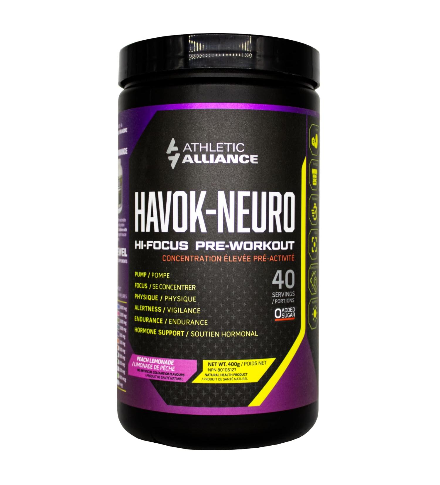 Havok-Neuro - Hi-Focus Pre-Workout Powder 40 Servings (Peach Lemonade) - Buy Online on SooperMarket.com