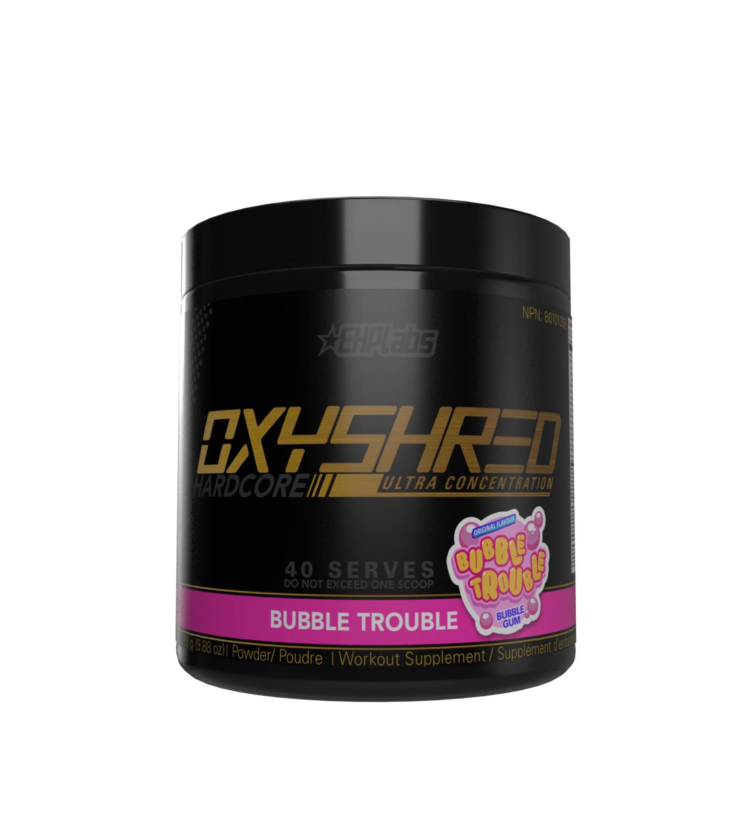 EHPlabs OxyShred Hardcore Thermogenic Pre Workout Shredding Supplement - Promotes Shredding Energy Booster Pre-Workout Mood Booster - Bubble Trouble 40 Servings - Buy Online on SooperMarket.com