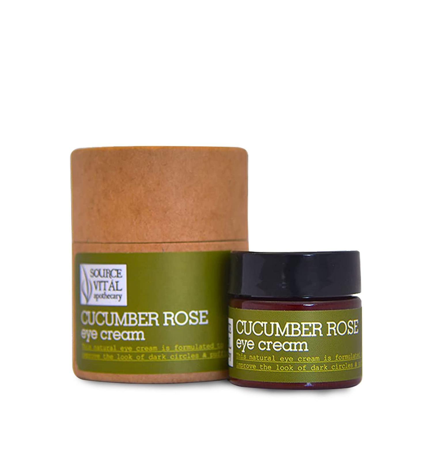Cucumber Rose Eye Cream by Source Vit Apothecary | All-Natural & Hydrating | Targets Wrinkles, Puffiness, Dark Circles | 0.63 Oz - Buy Online on SooperMarket.com