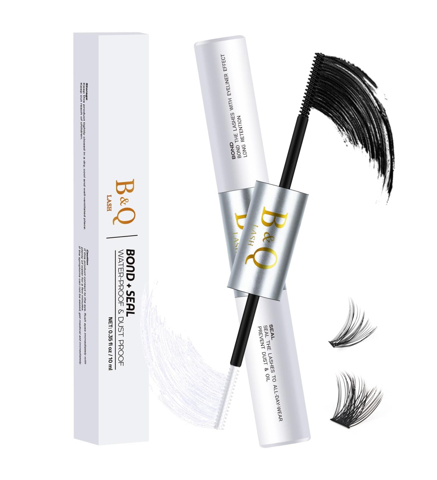 Lash Bond and Seal 10ML - Long Lasting Waterproof Cluster Lash Glue | 48-72 Hours Hold | Mascara Wand | Black 10ML - Buy Online on SooperMarket.com
