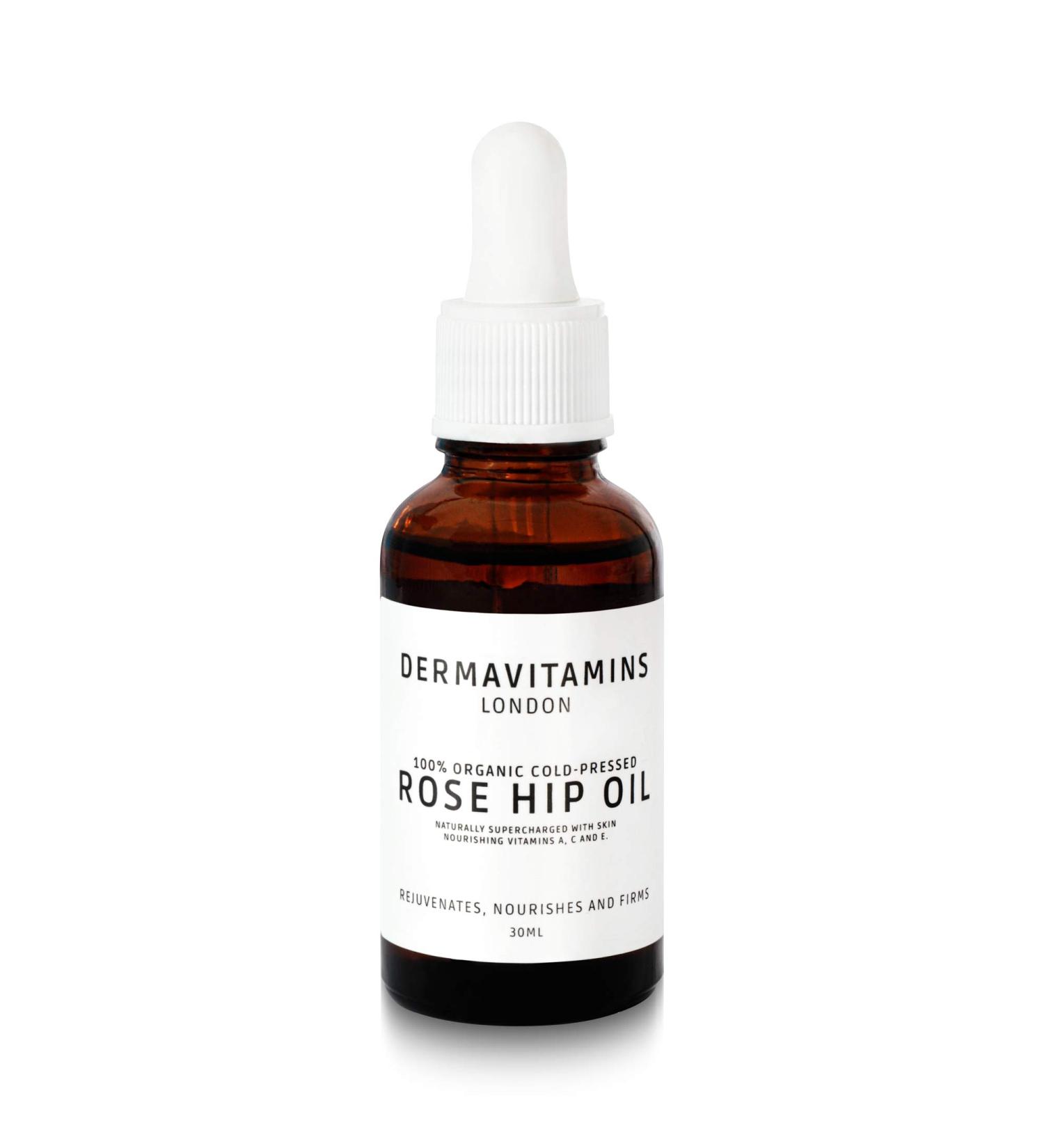 DermaVitamins 100% Organic Cold-Pressed Rose Hip Oil - 30ml - Buy Online on SooperMarket.com