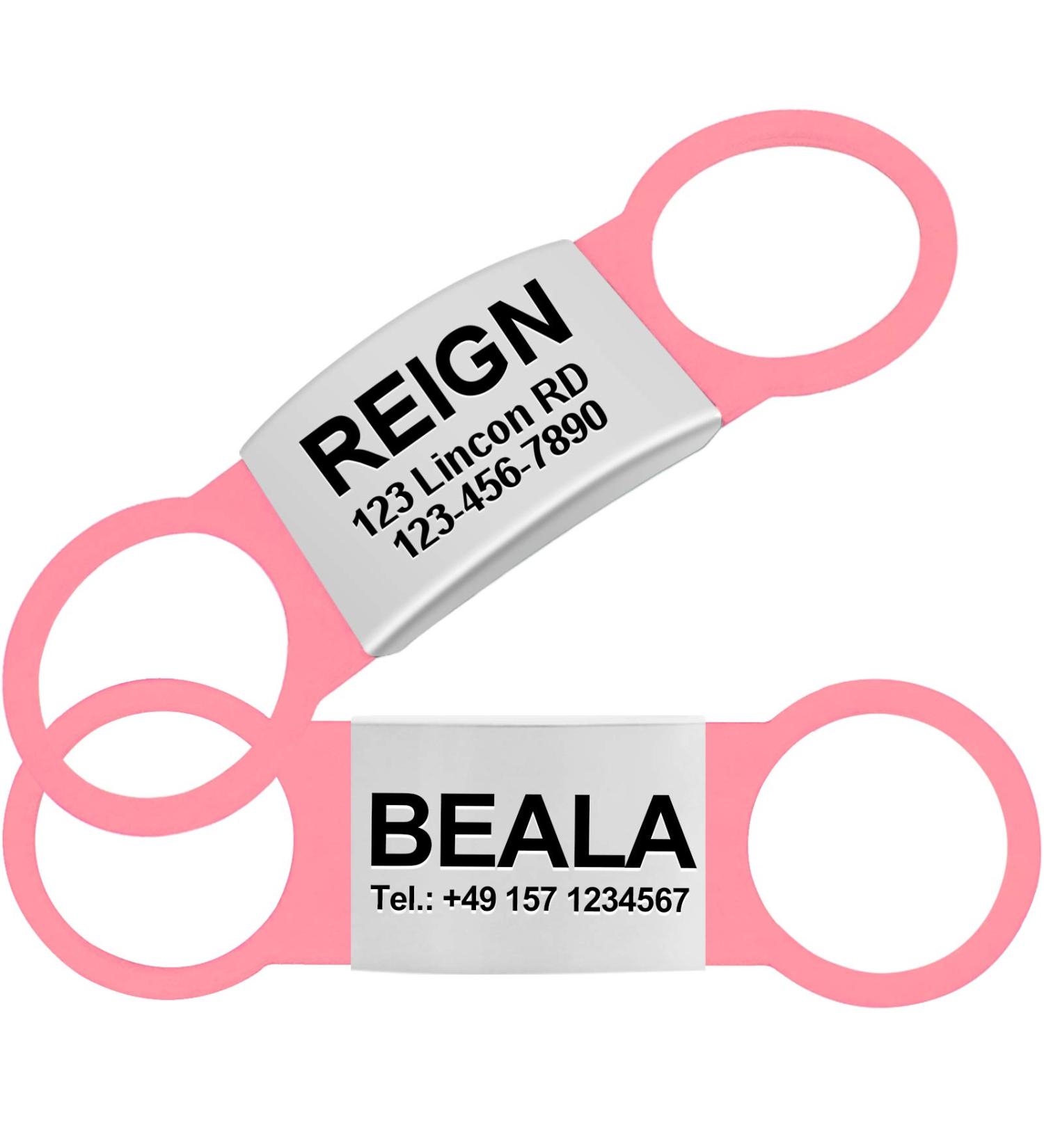 Personalized Pink Dog Tags - 2 Pack Engraved ID for Small & Medium Breeds | Tagme - Buy Online on SooperMarket.com