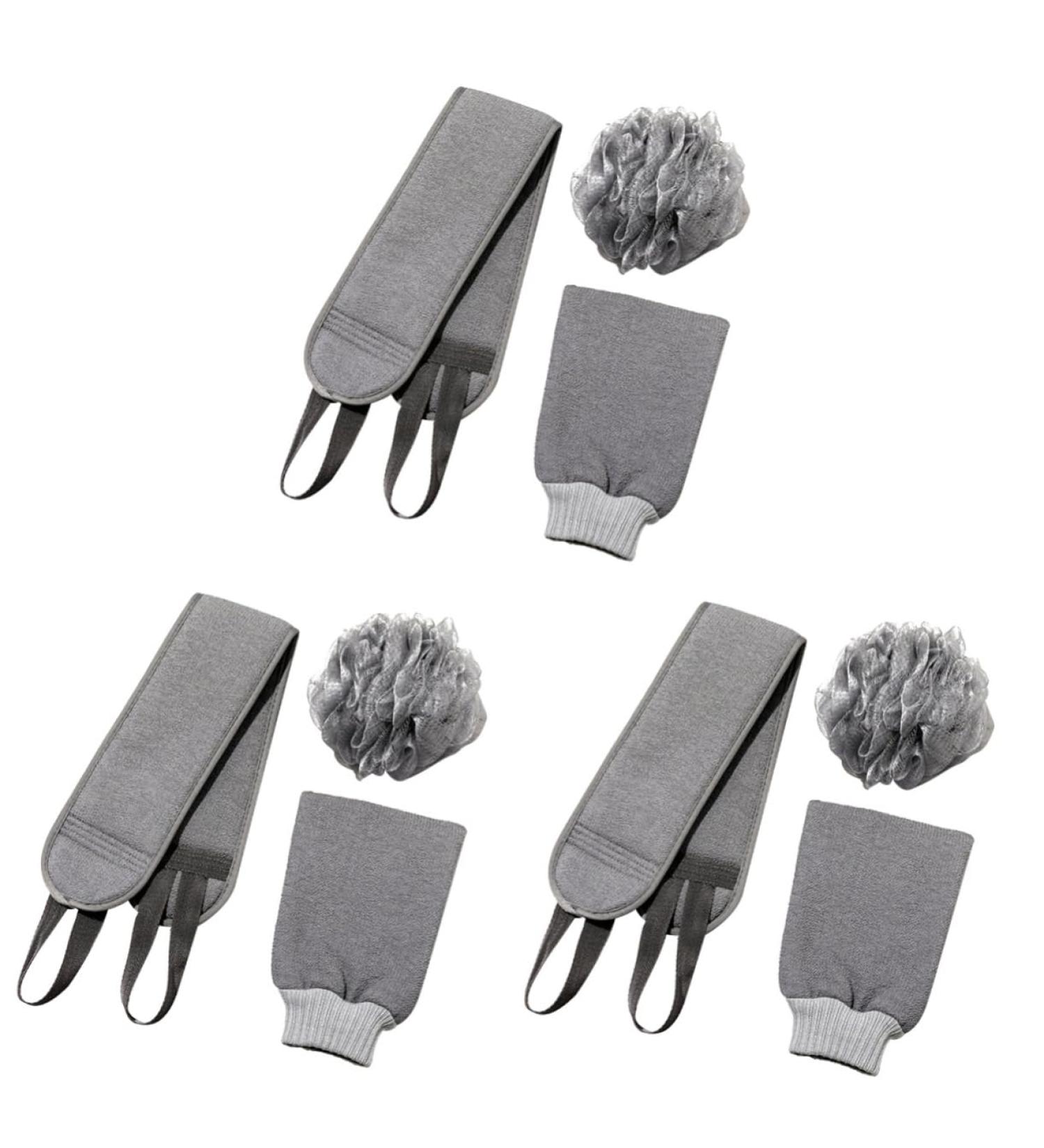 Buy Balacoo Men's Bath Set - 3 Sets Exfoliating Sponge Pad Shower Towel & Scrubber - Spa Accessories for Healthy Cleanse - International Shipping Available - Buy Online on SooperMarket.com