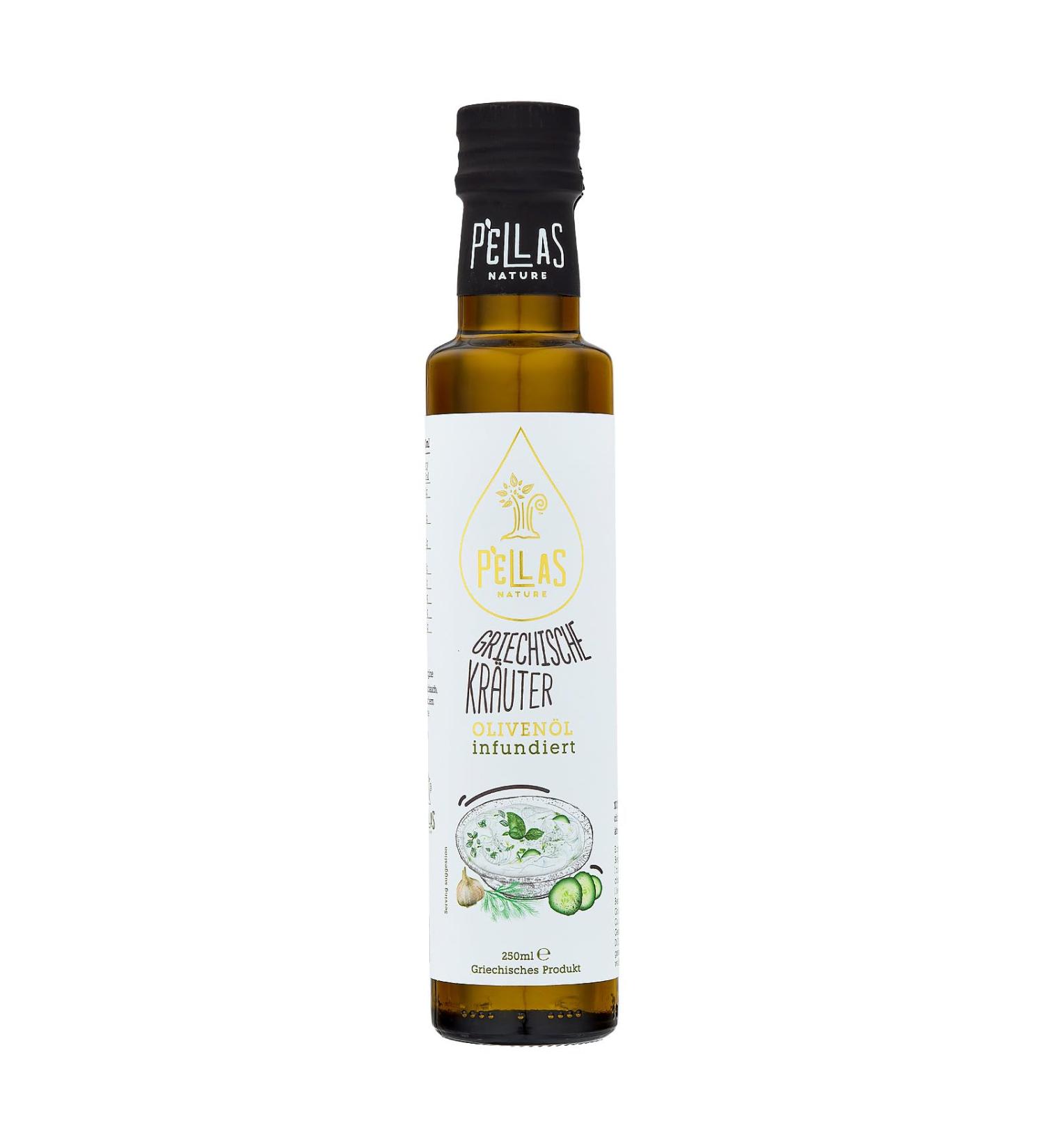 Premium Pellas Nature Extra Virgin Olive Oil with Greek Herbs - Cold-Pressed Additive-Free 250ml | Test Winner & OK Kosher - Buy Online on SooperMarket.com