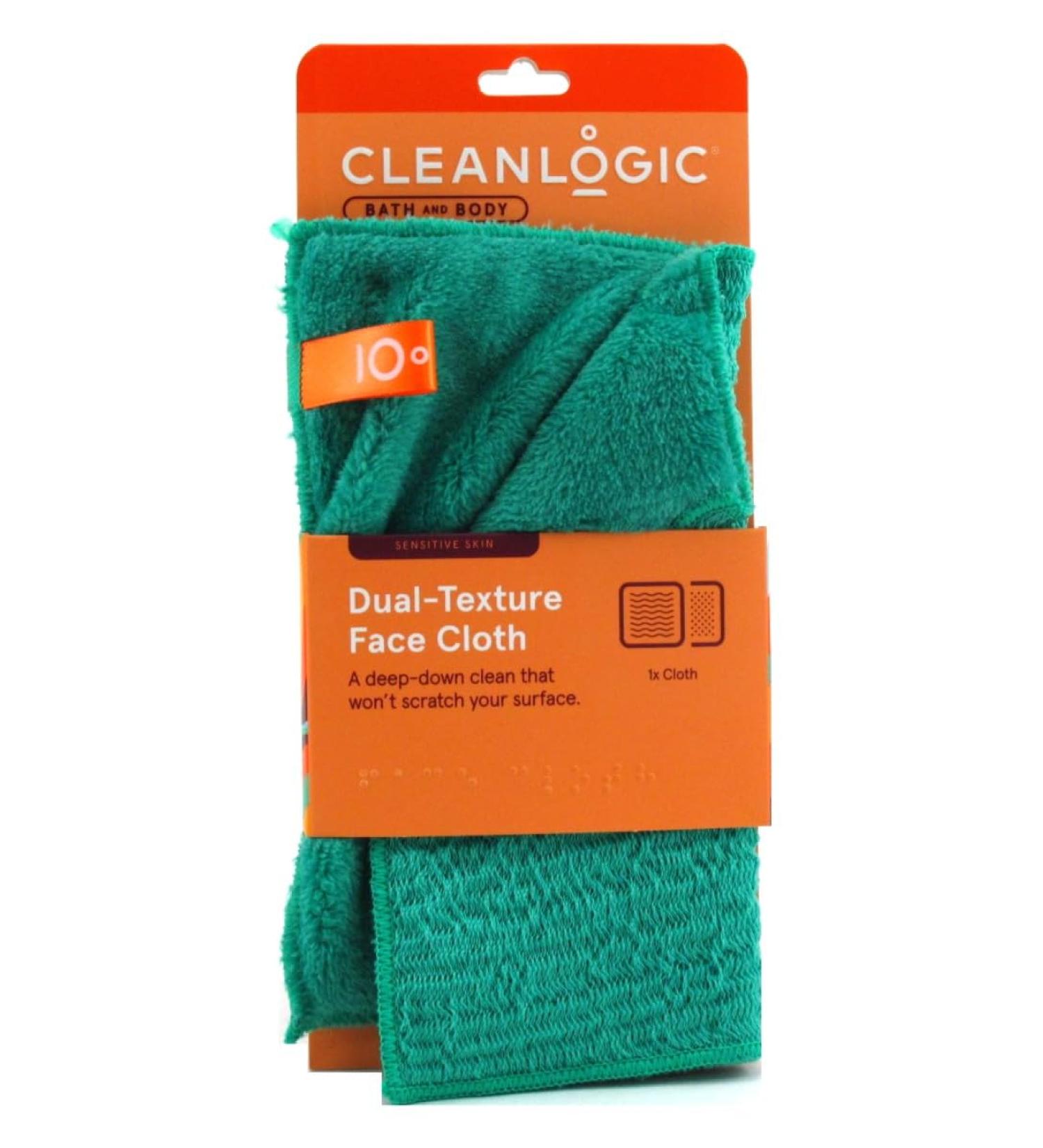 CleanLogic Dual Texture Face Cloth - Certified Organic - Pack of 6 for Healthy Skin - International Shipping Available - Buy Online on SooperMarket.com