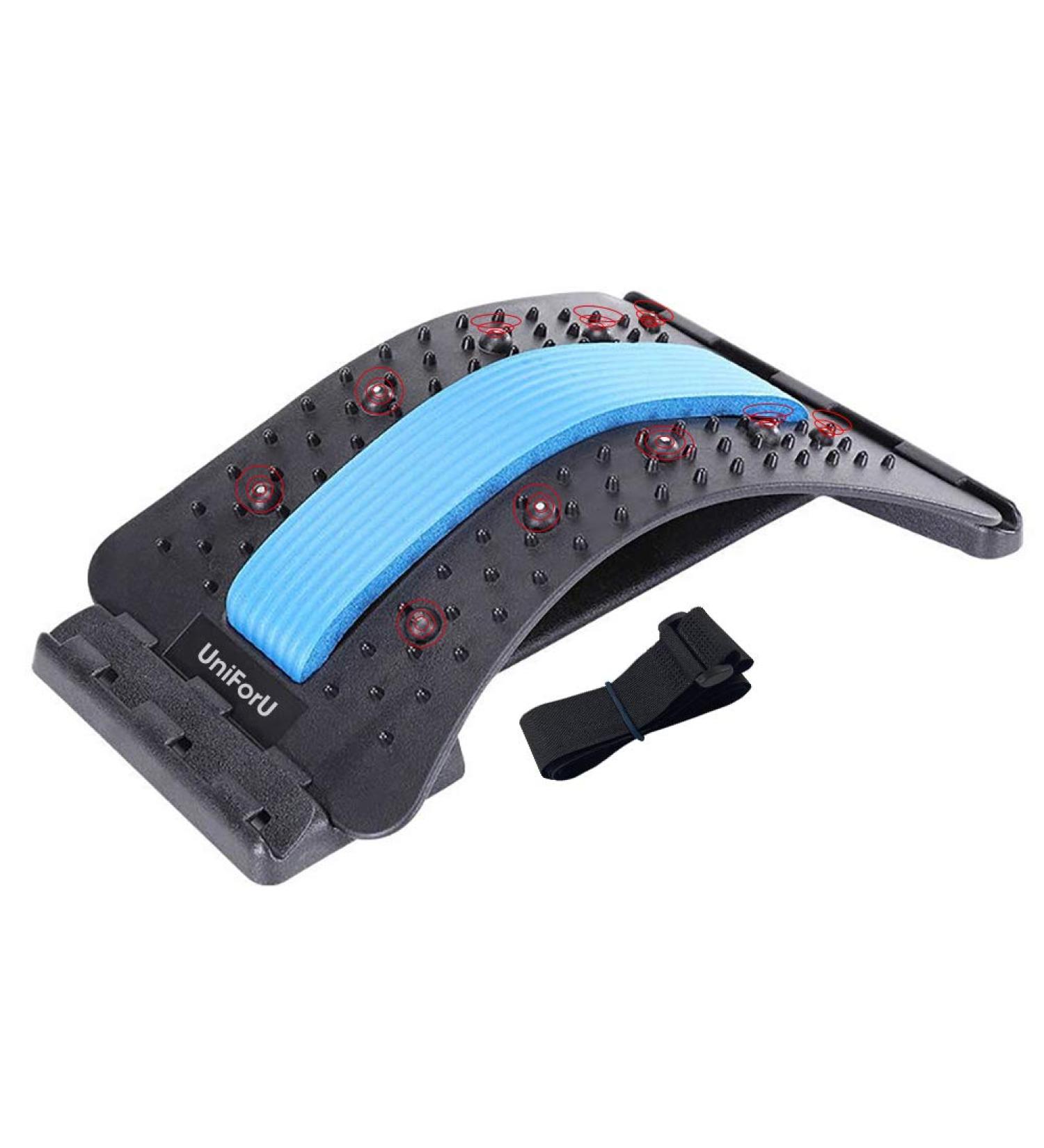 UniForU Back Stretcher Lumbar Stretcher Multi-Level Lumbar Stretching Device with Accupressure Points (Blue) - Buy Online on SooperMarket.com