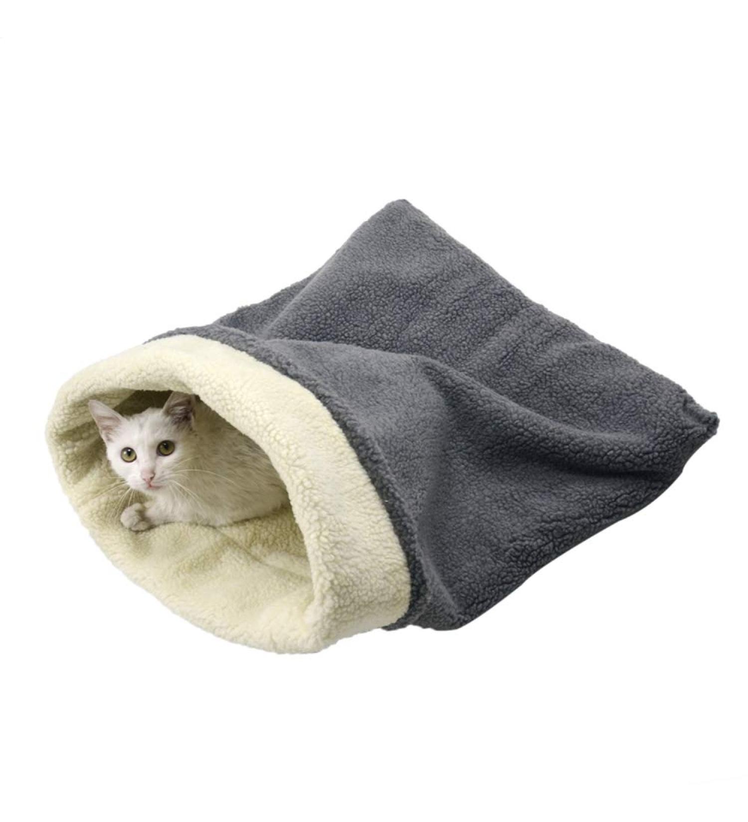 Cat Bed Cave Sleeping Bag - Self Warming Pad for Cats and Small Dogs - Buy Online on SooperMarket.com