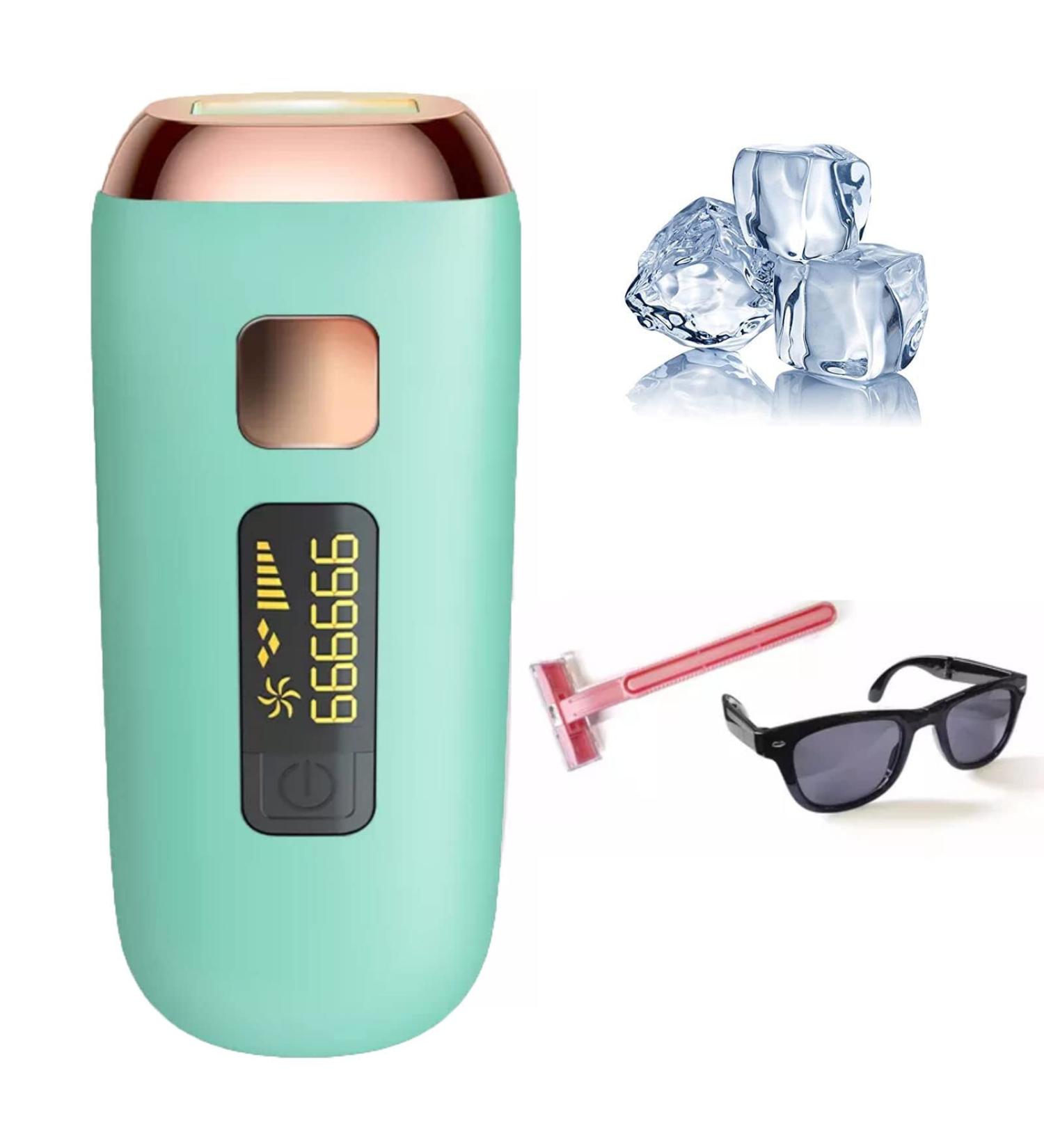 Laser Hair Removal for Women - Permanent Painless IPL Device, Upgraded to 999,999 Flashes, 5 Energy Levels, 2 Modes - Beautify Skin Face Body Bikini - Light Green - Buy Online on SooperMarket.com