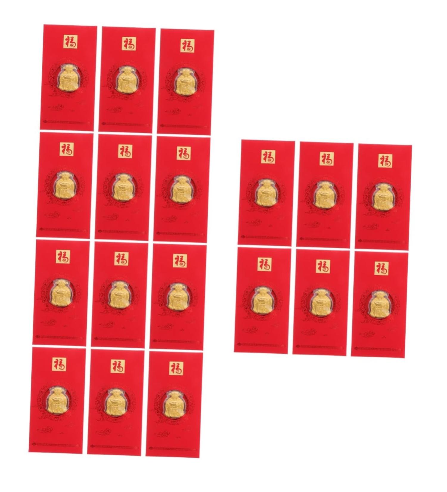 Didiseaon 18 Pcs Red Envelope Wedding Hongbao Lucky Money Envelopes Red Money Packets Chinese Lai See Wedding Gift Card Red Packet for New Year New Year Items Christmas Imitation Gold Leaf - Buy Online on SooperMarket.com