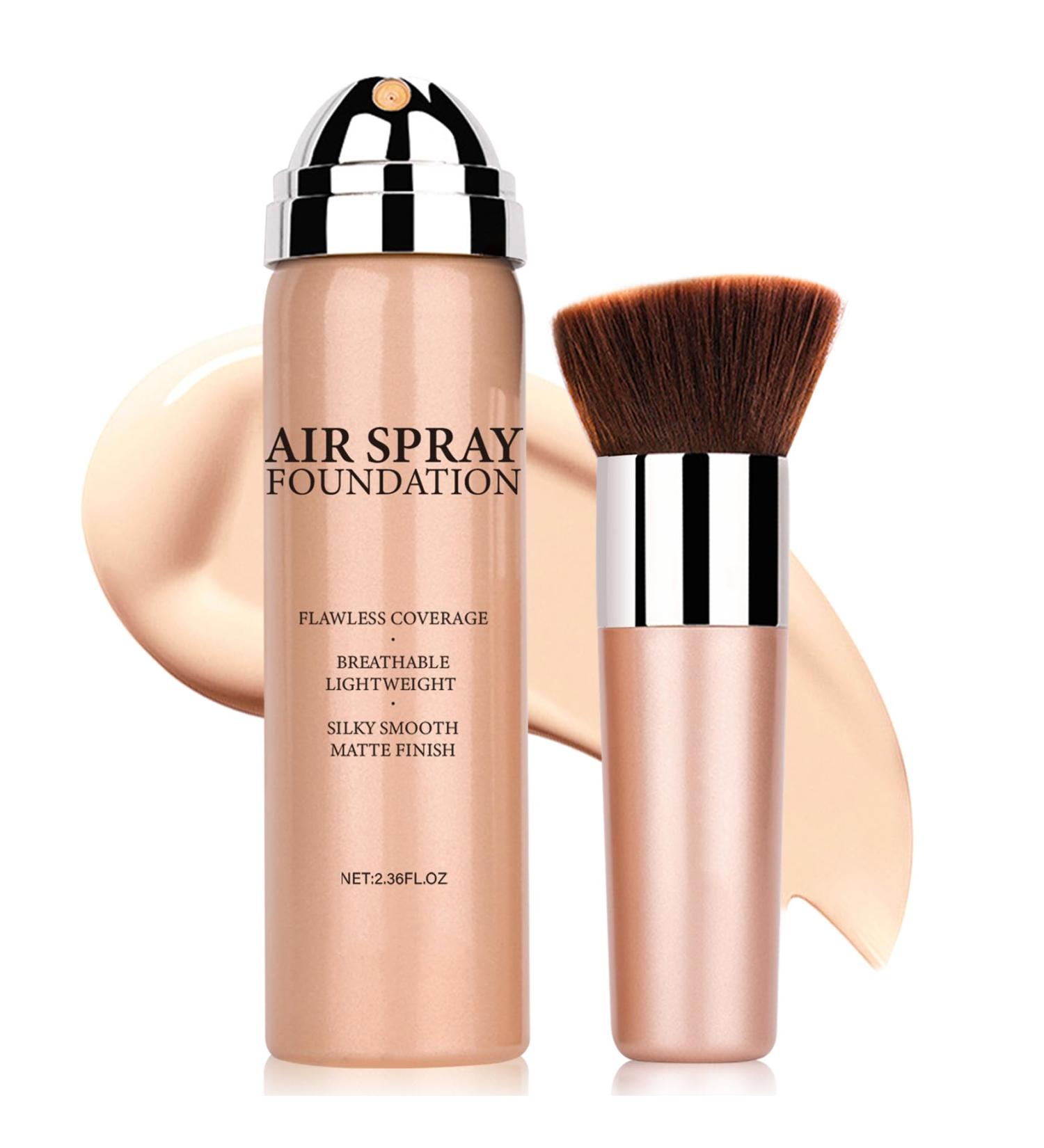 Airbrush Makeup Foundation for Mature Skin | Long Lasting Full Coverage Silky Spray | Brighten 01 Natural - Shop Now - Buy Online on SooperMarket.com