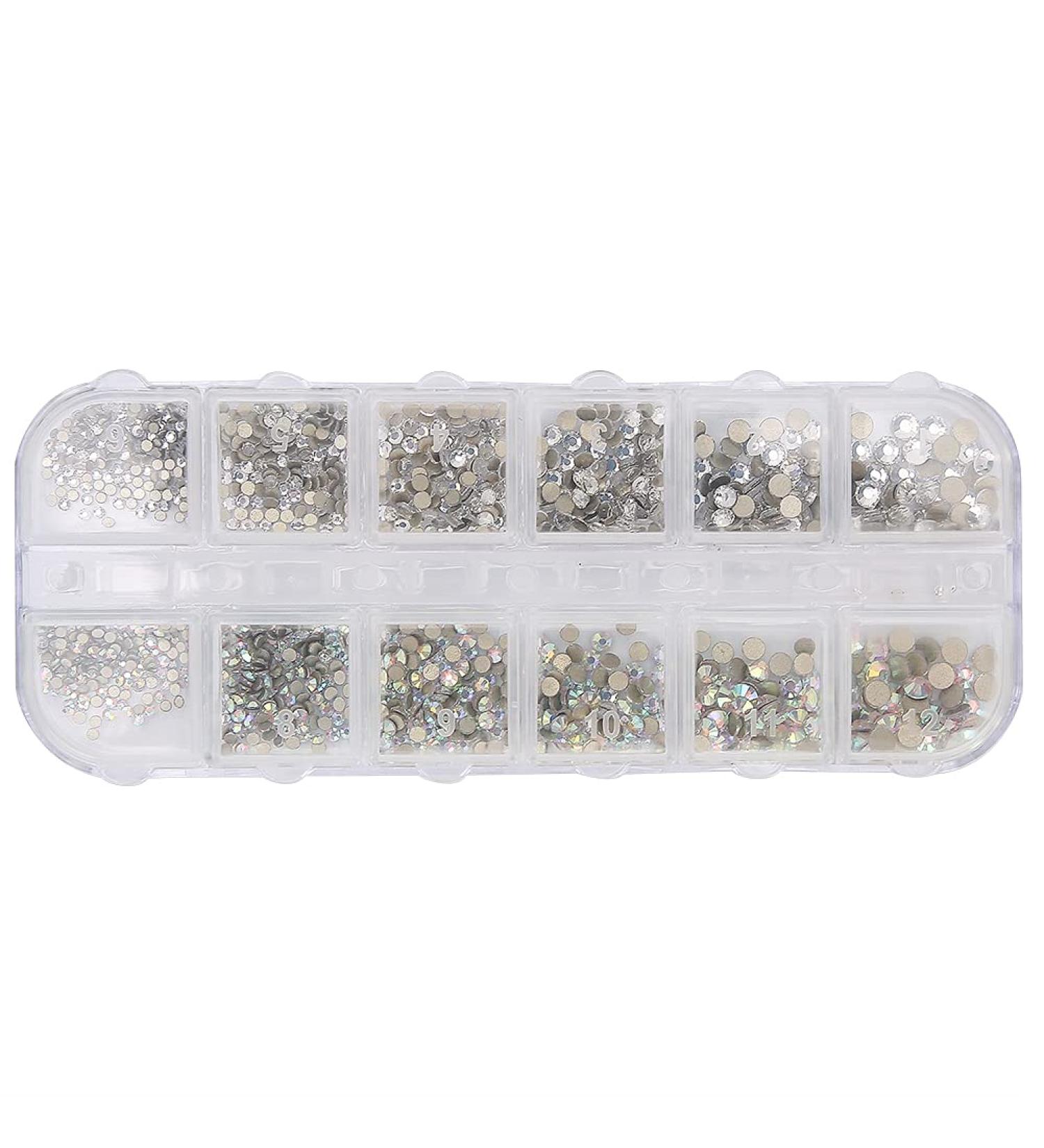 Nail Art Rhinestones ANGGREK Nail Art AB Crystal Rhinestones Colorful Flatback Glass Nail Decoration DIY Manicure Accessory(1#) - Buy Online on SooperMarket.com
